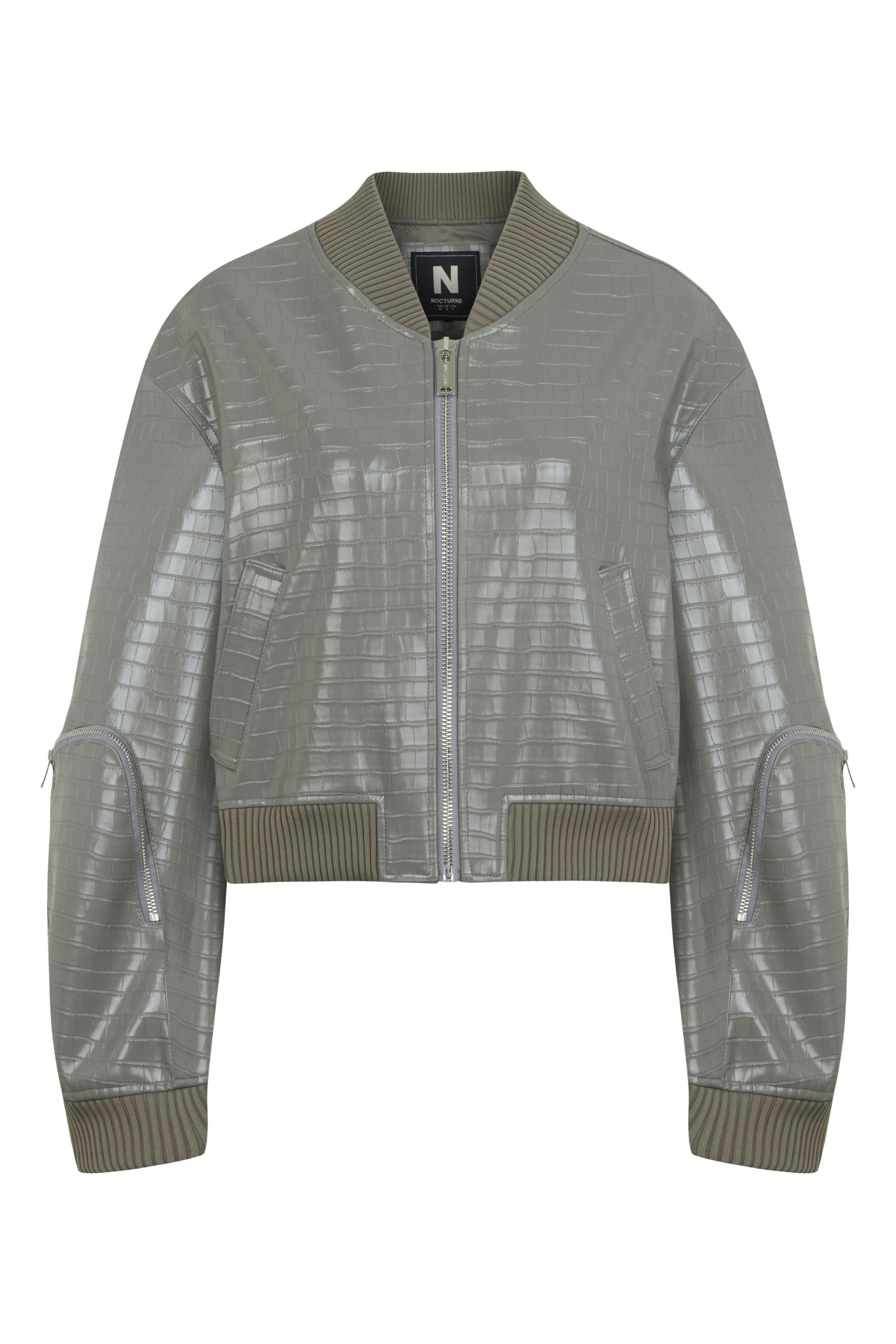 Faux Leather Bomber Jacket (Final Sale)