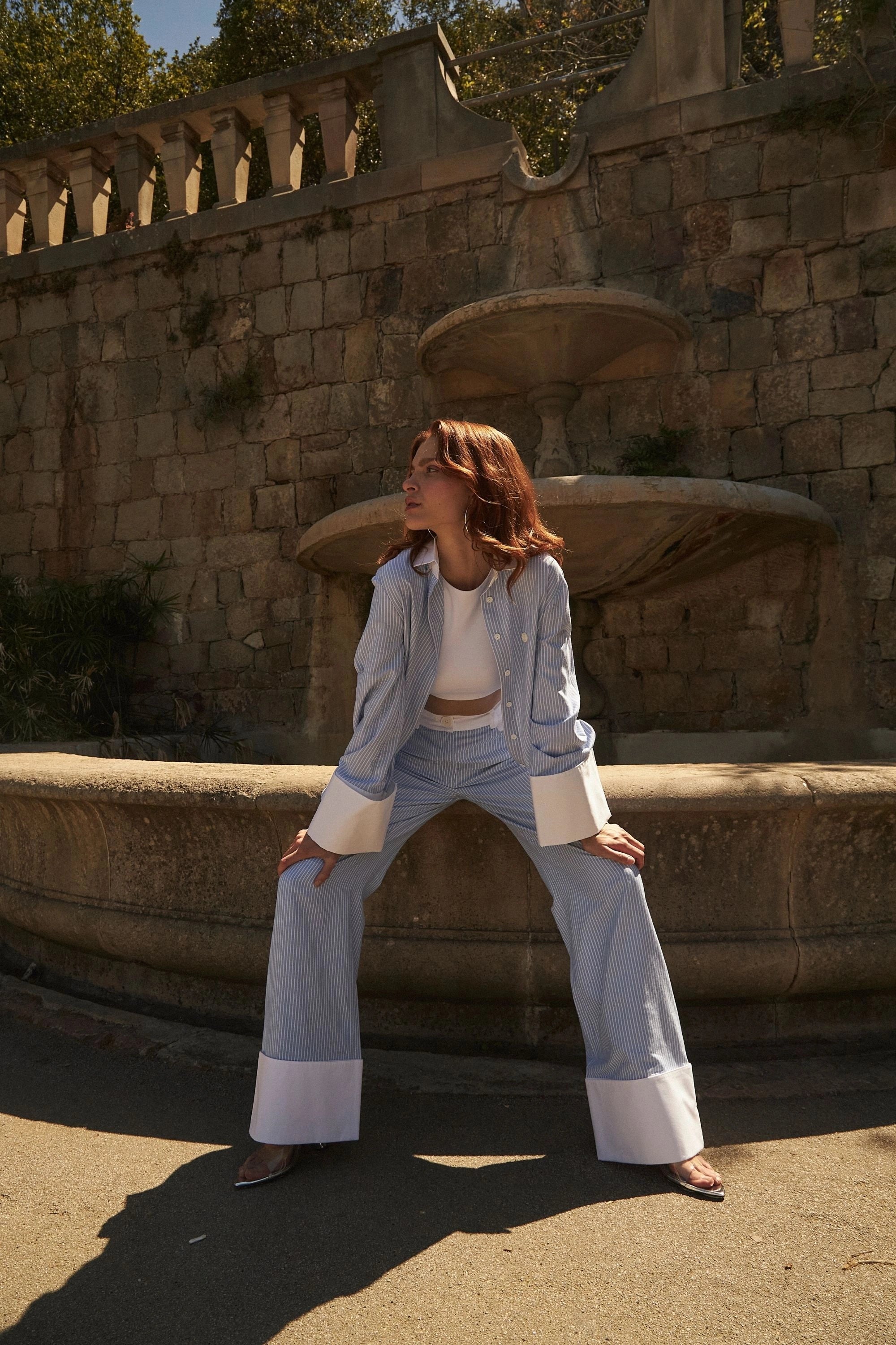 High Waist Striped Pants (Final Sale)