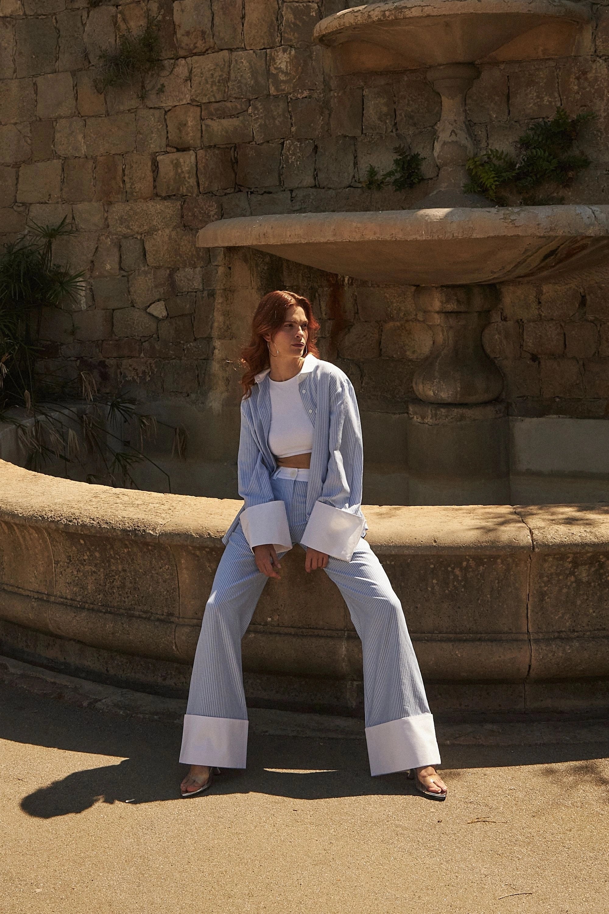 High Waist Striped Pants (Final Sale)
