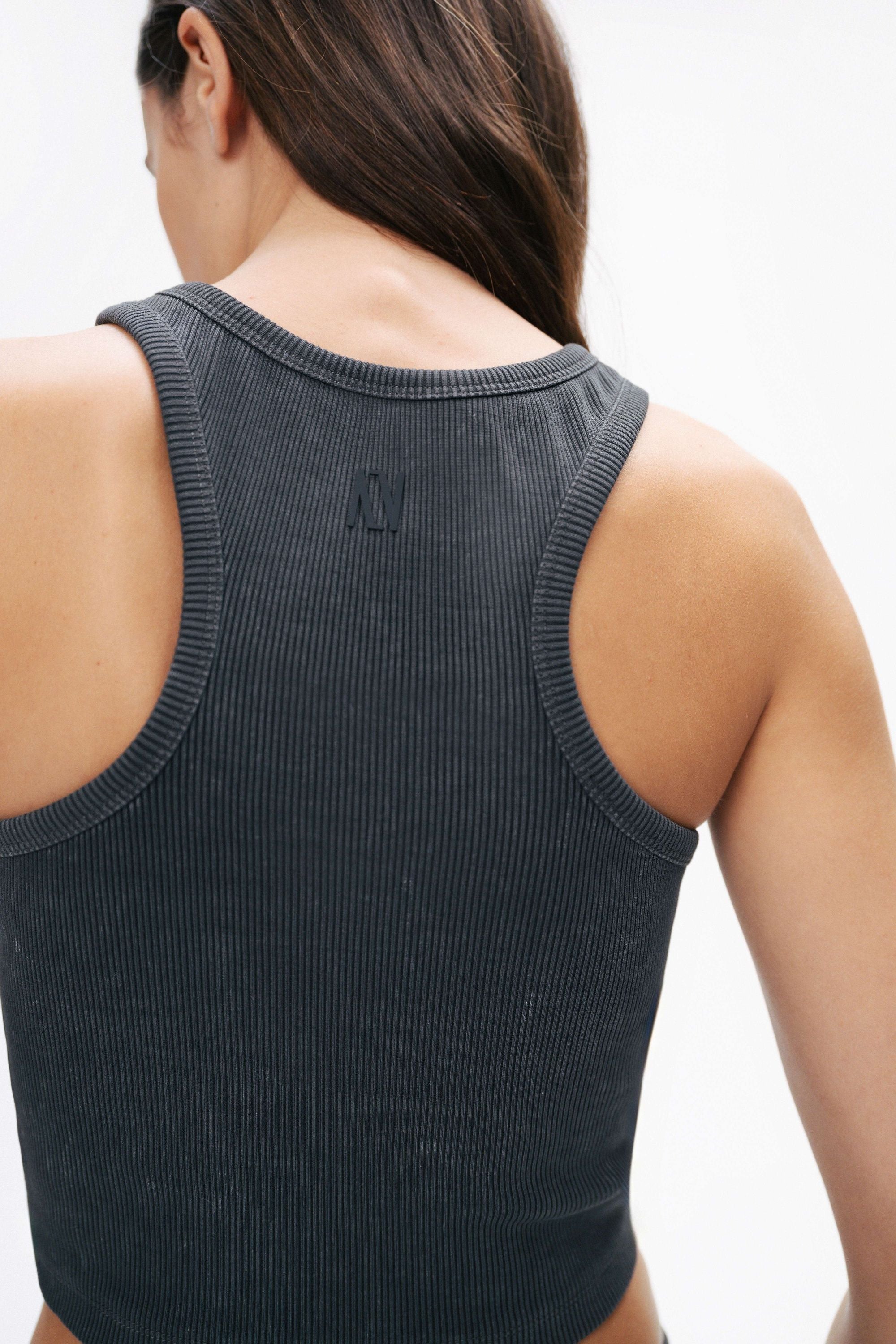 Anthracite Ribbed Crop Top