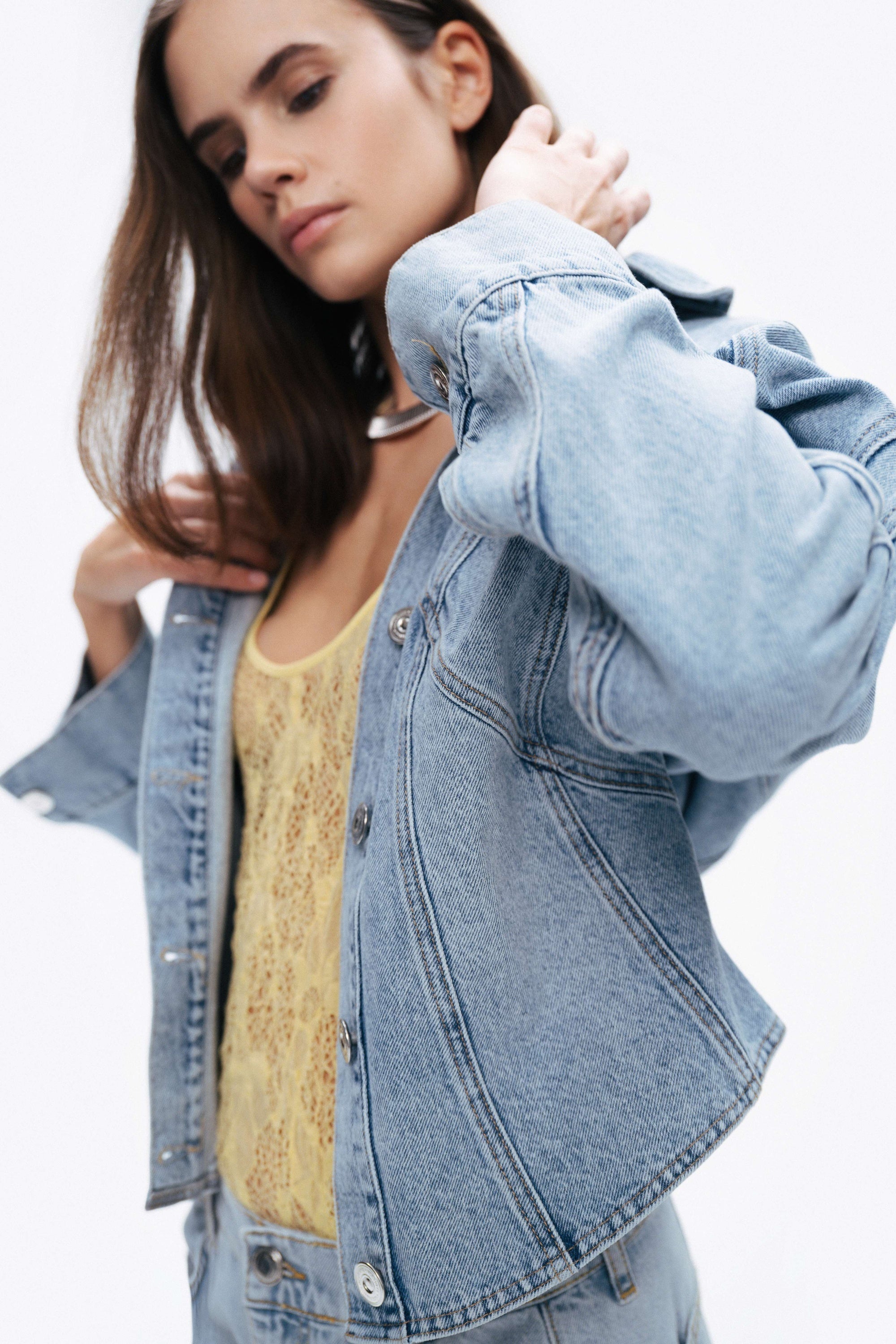 Blue Hooded Denim Jacket