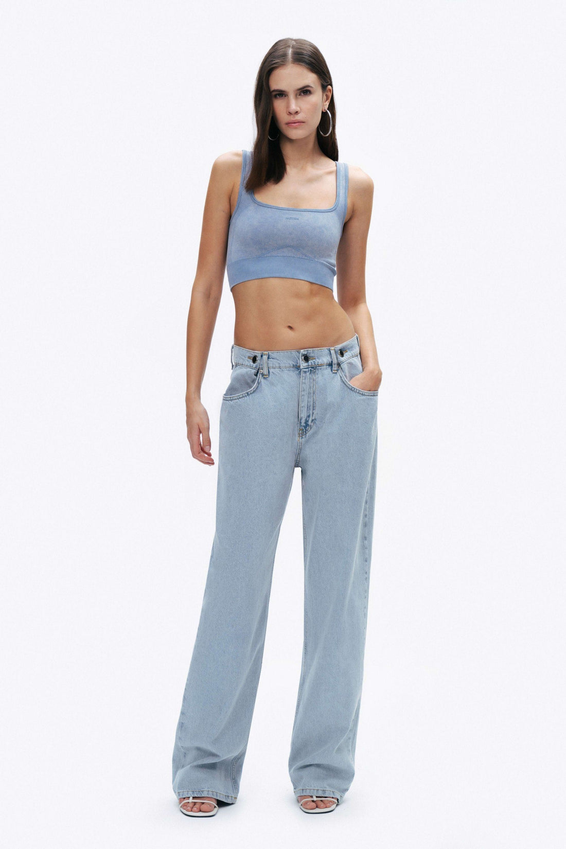 Indigo Ribbed Crop Top