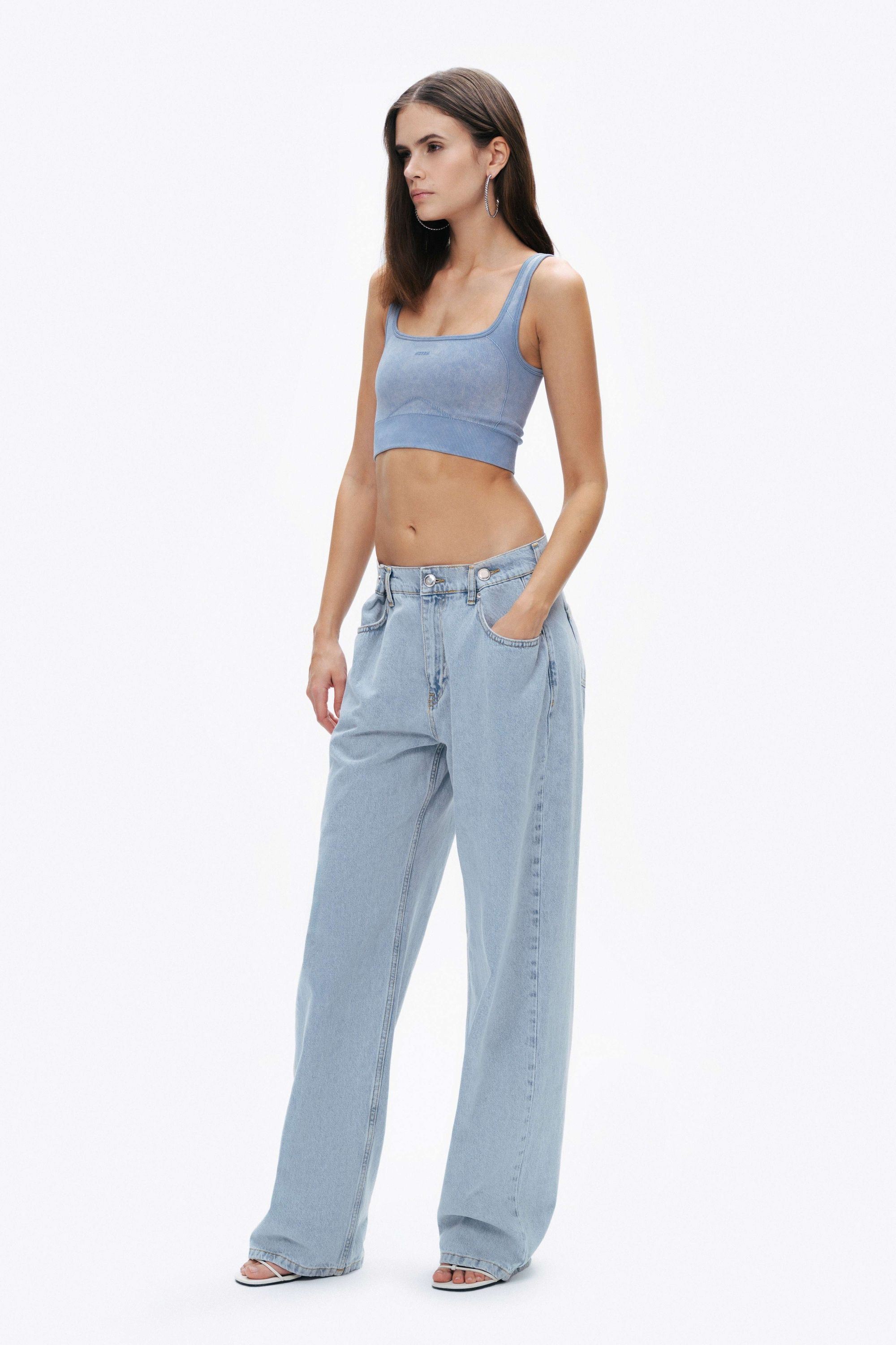 Indigo Ribbed Crop Top