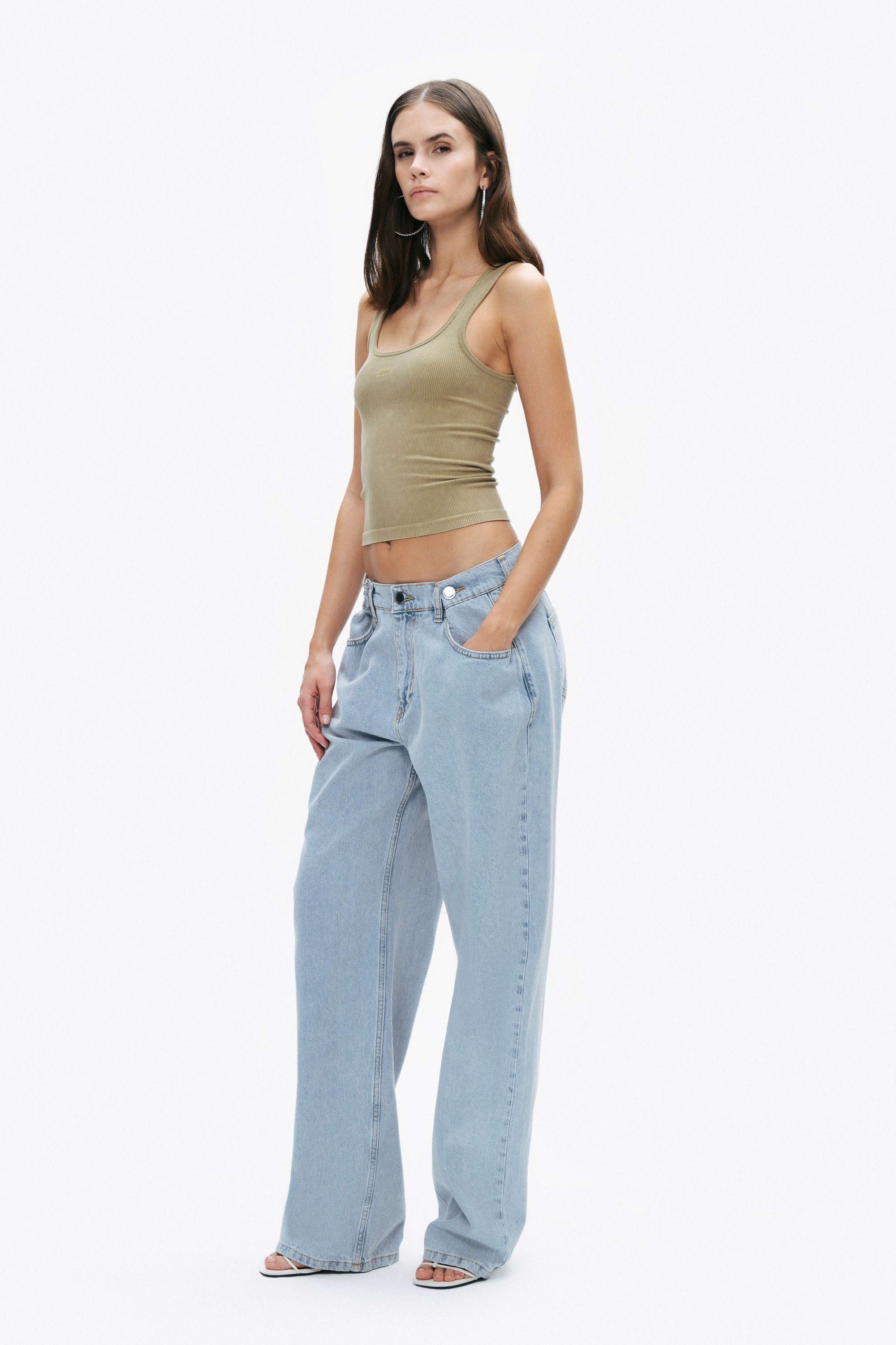 Khaki Printed Detail Crop Top