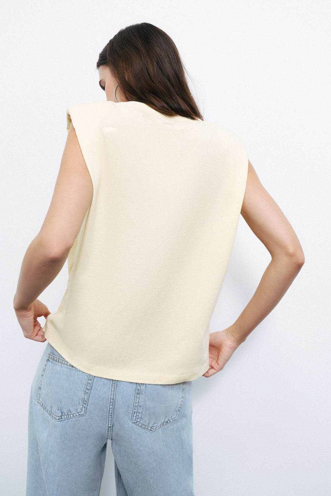 Yellow Padded Basic T-Shirt
