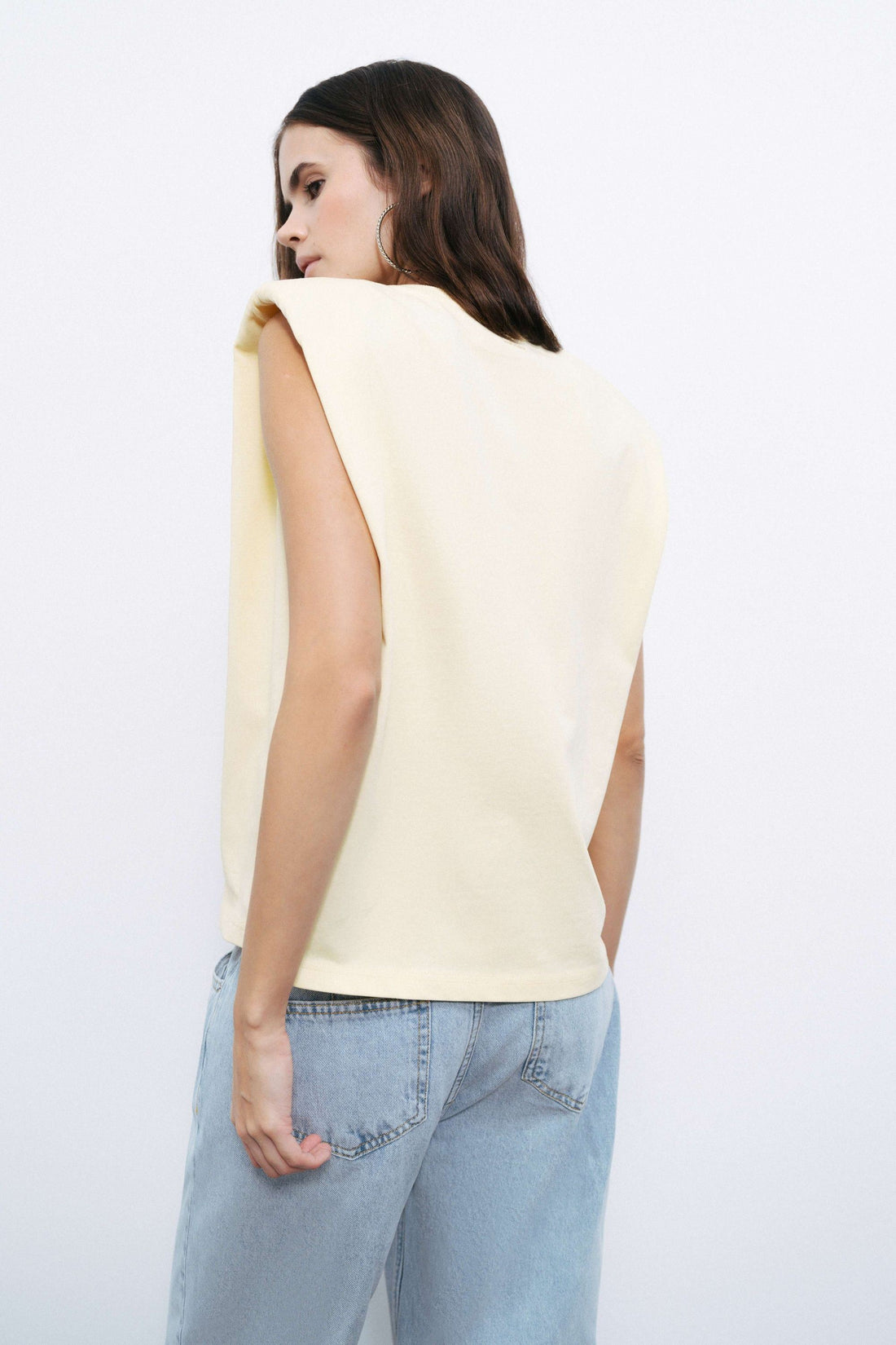 Yellow Padded Basic T-Shirt