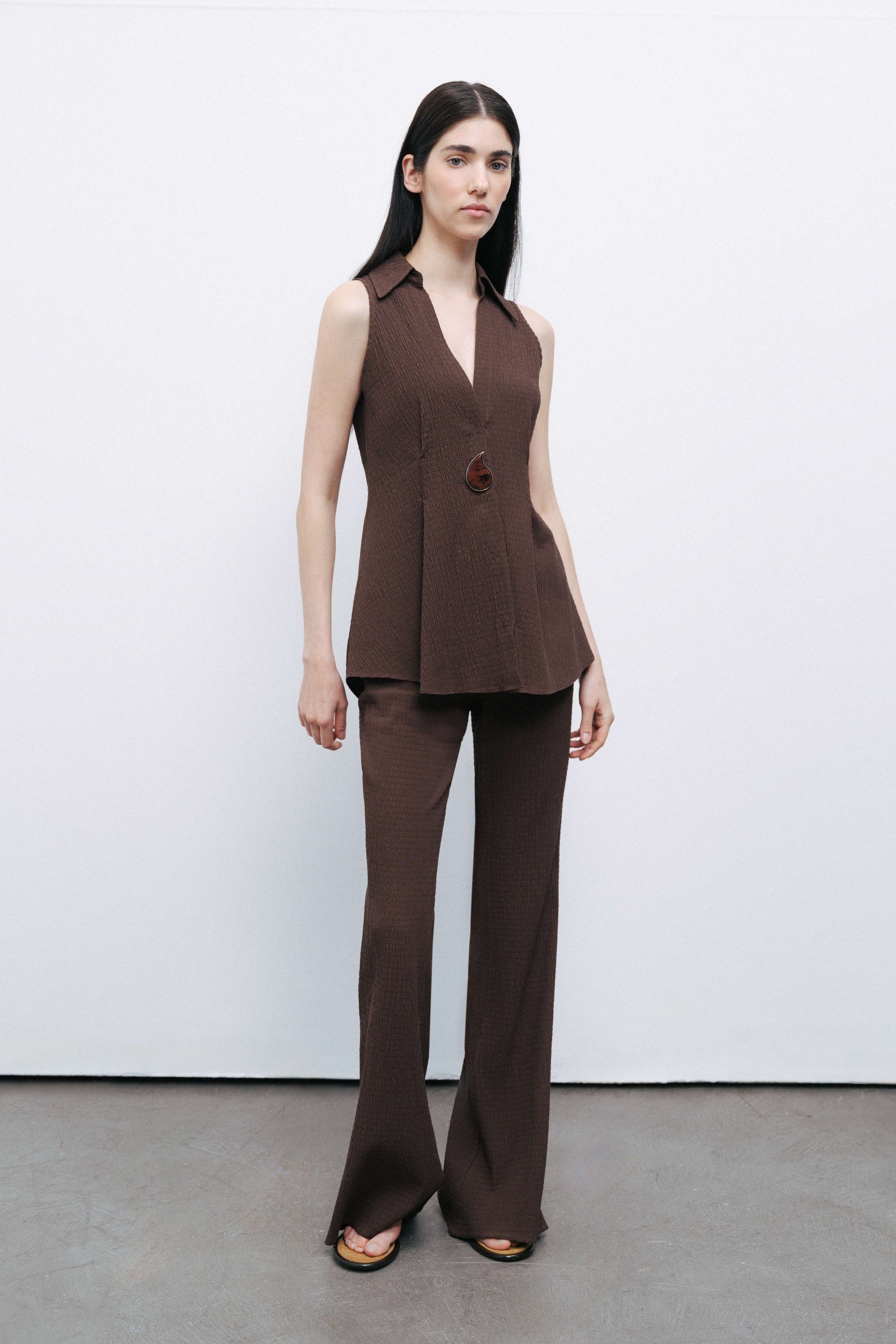 Coffee Accessory Detailed Blouse