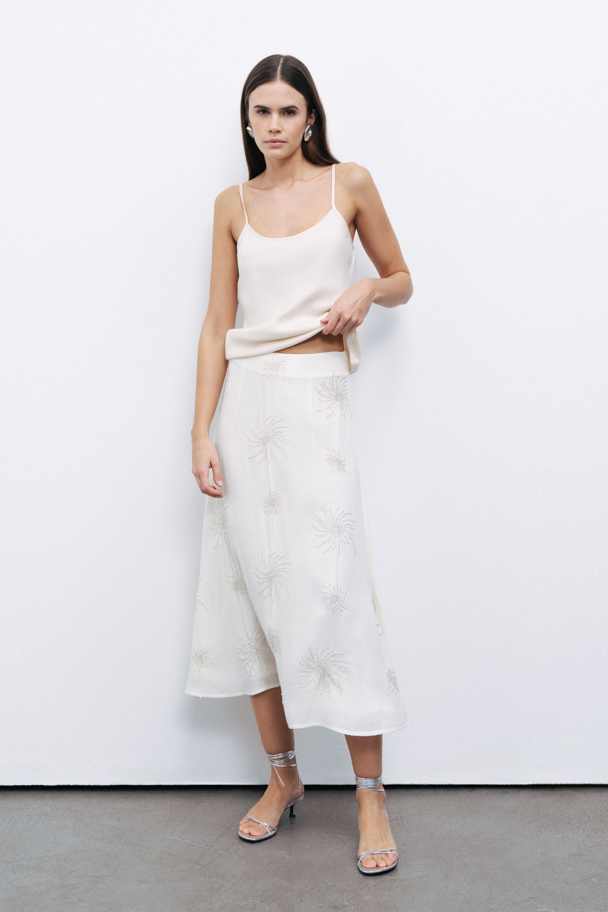Ecru Rope Strap Woven Blouse
