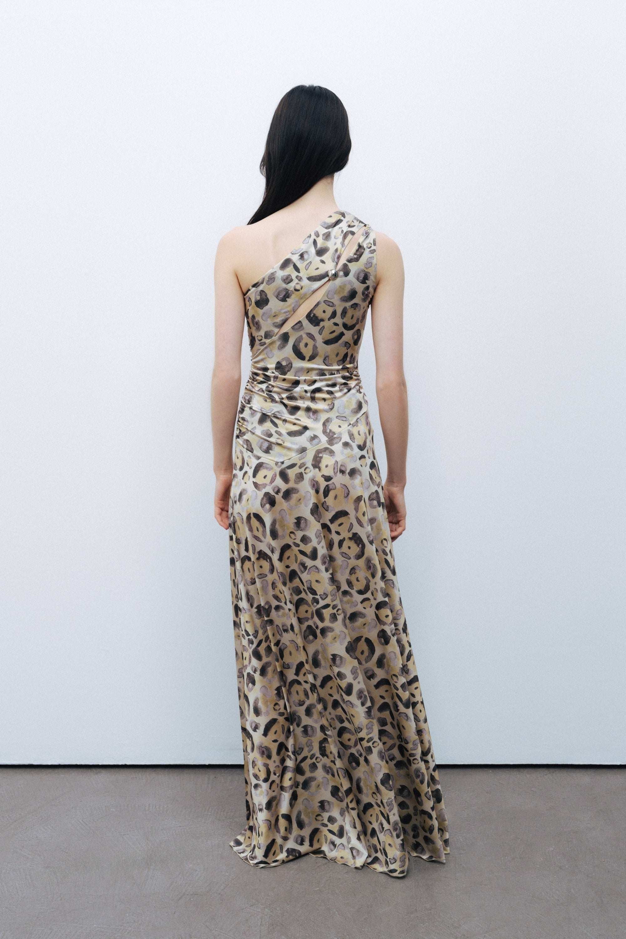 One Shoulder Printed Maxi Dress