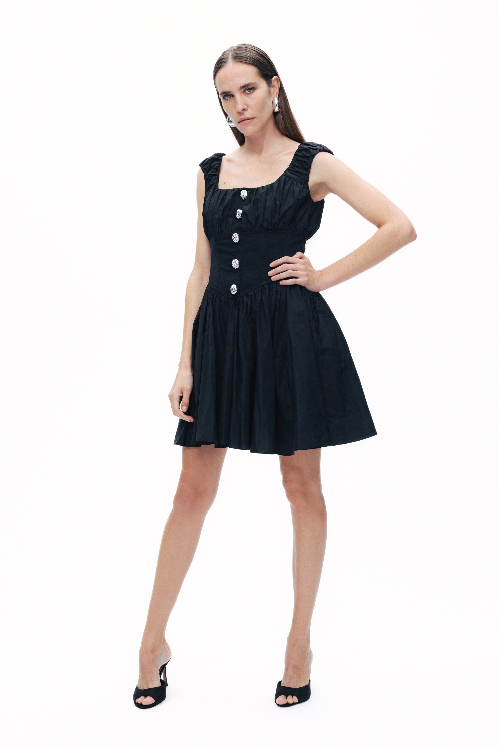 Black Corset Design Mini Dress