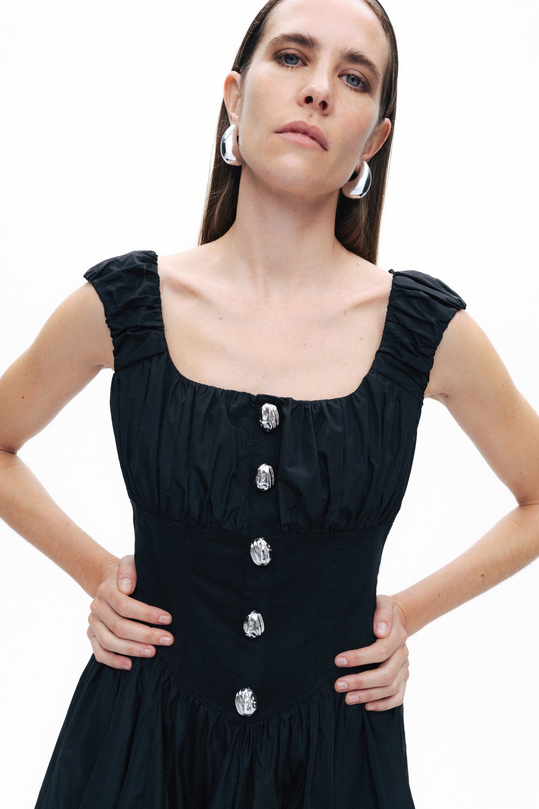 Black Corset Design Mini Dress