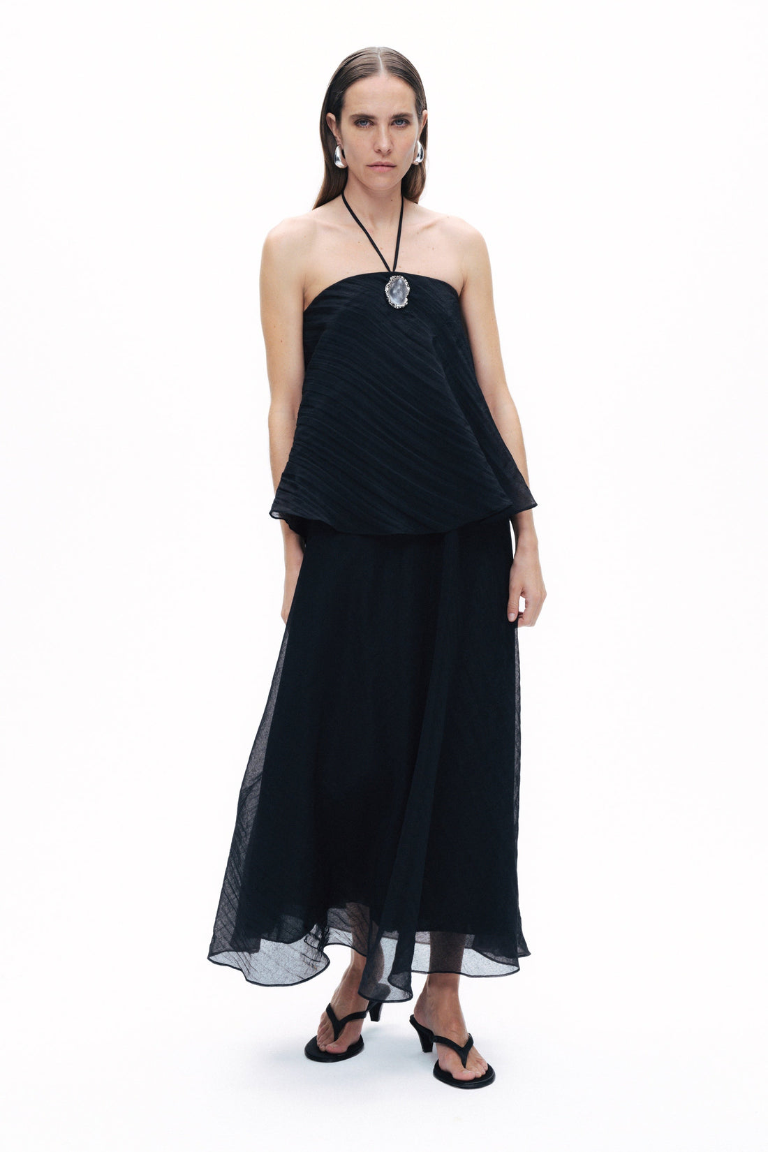 Black Halter Neck Maxi Dress