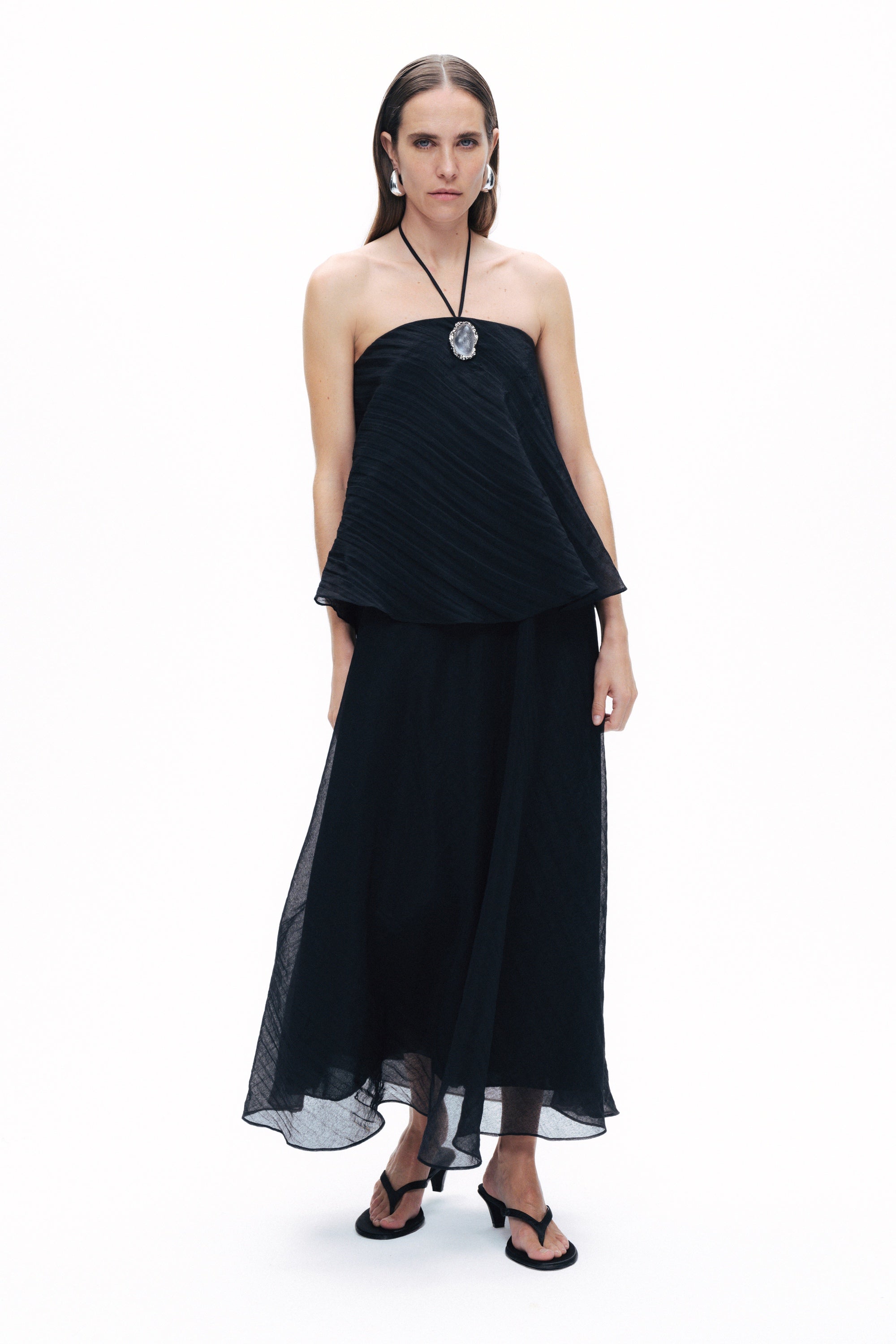 Black Halter Neck Maxi Dress
