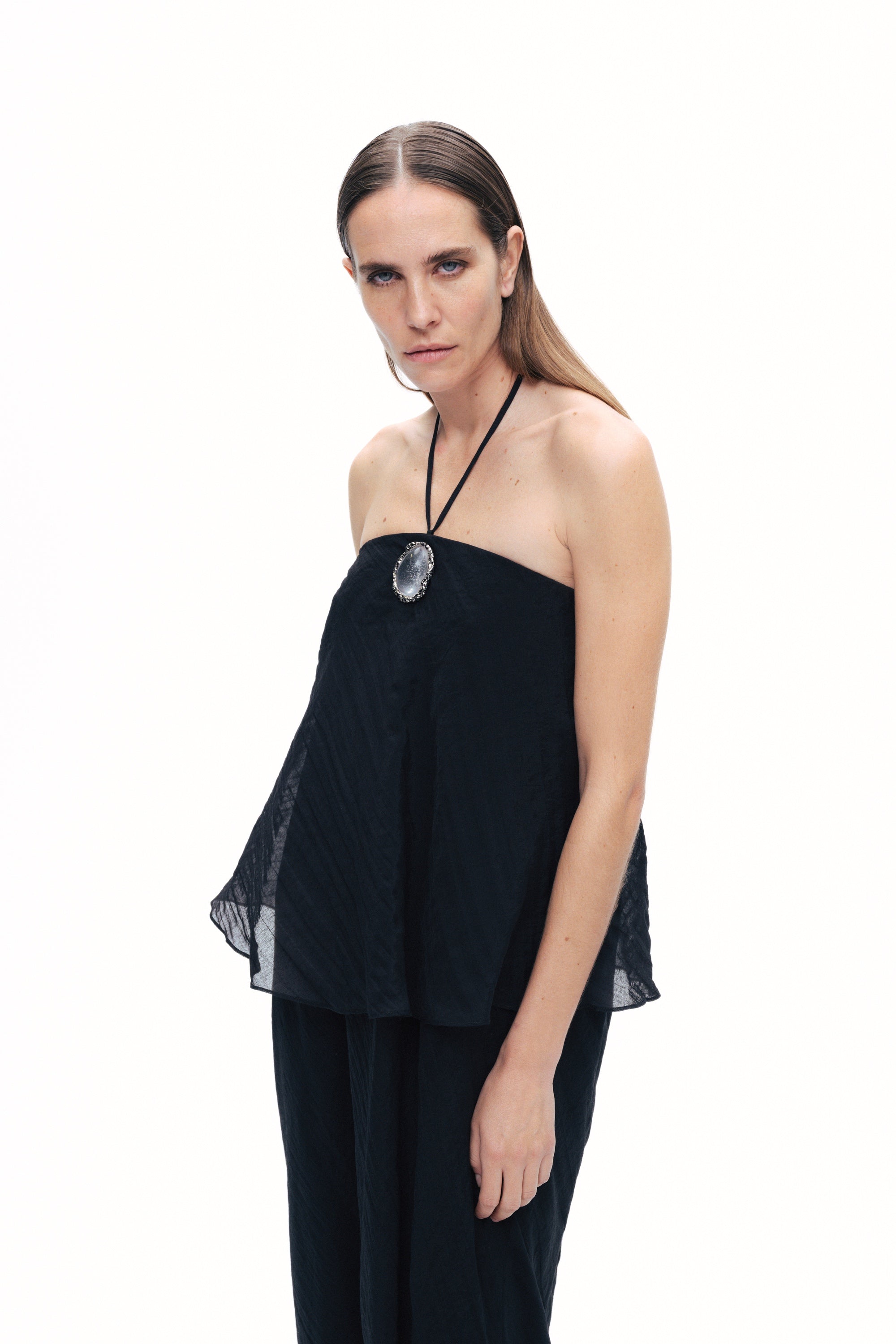 Black Halter Neck Maxi Dress