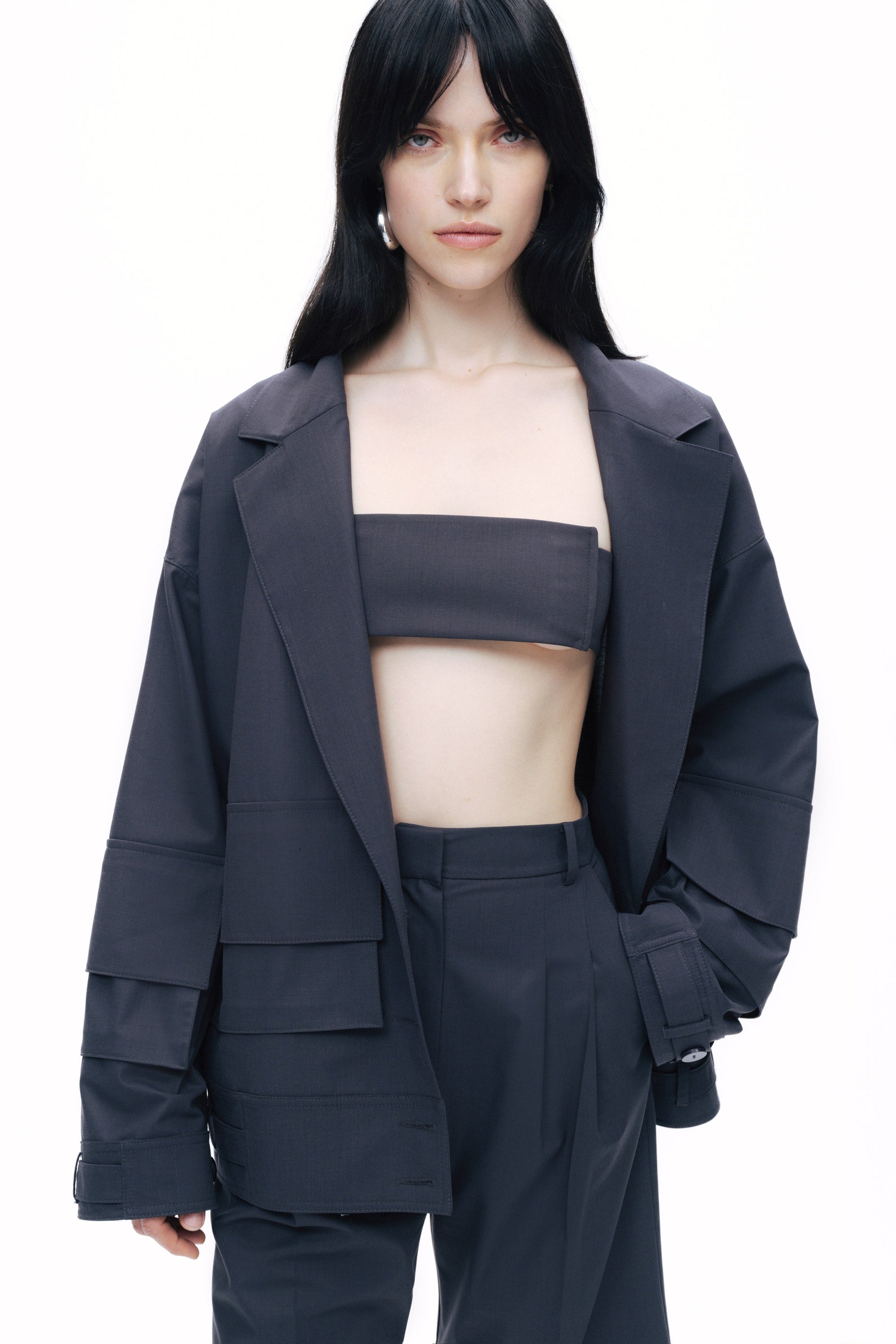 Anthracite Oversize Cargo Pocket Jacket