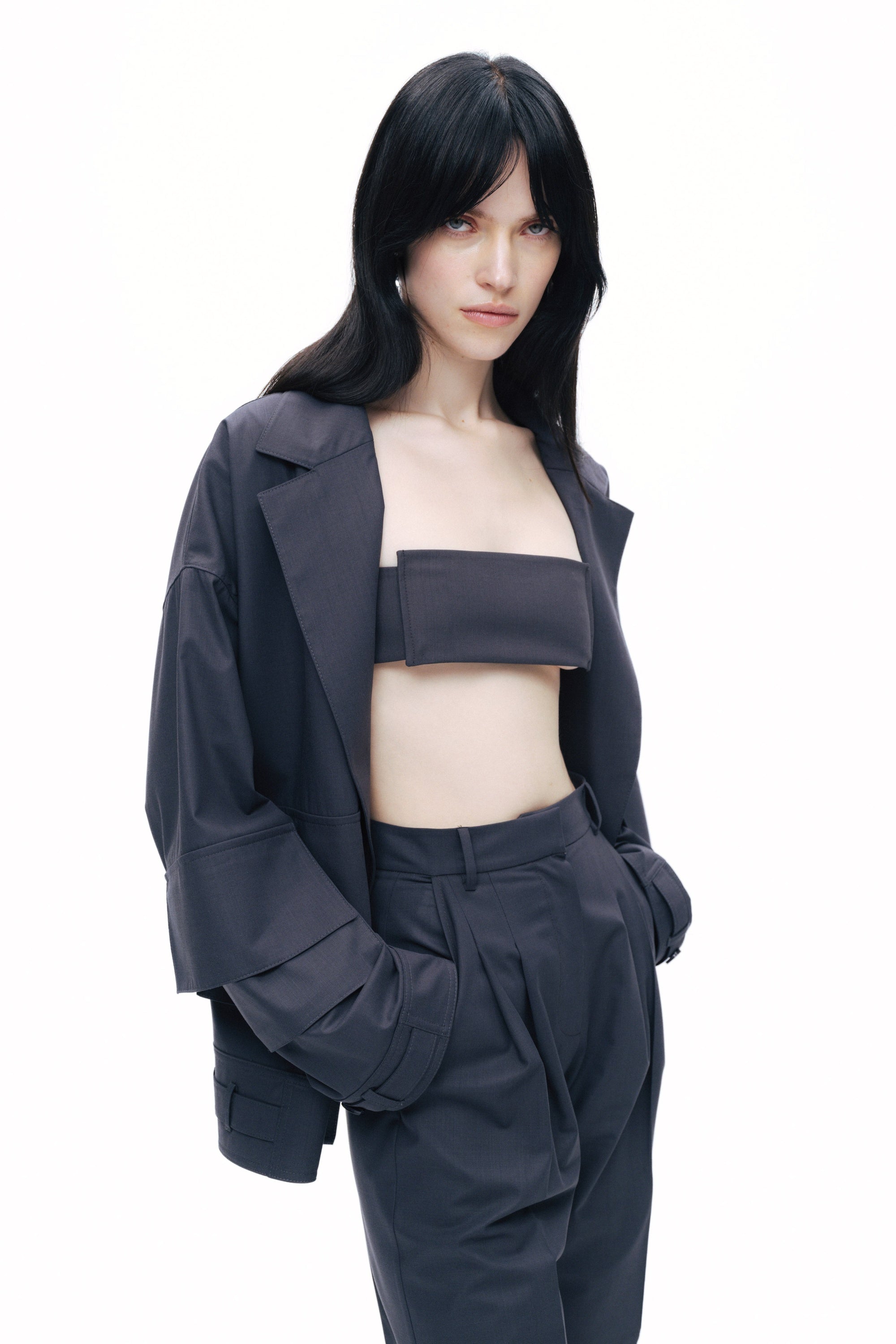 Anthracite Oversize Cargo Pocket Jacket