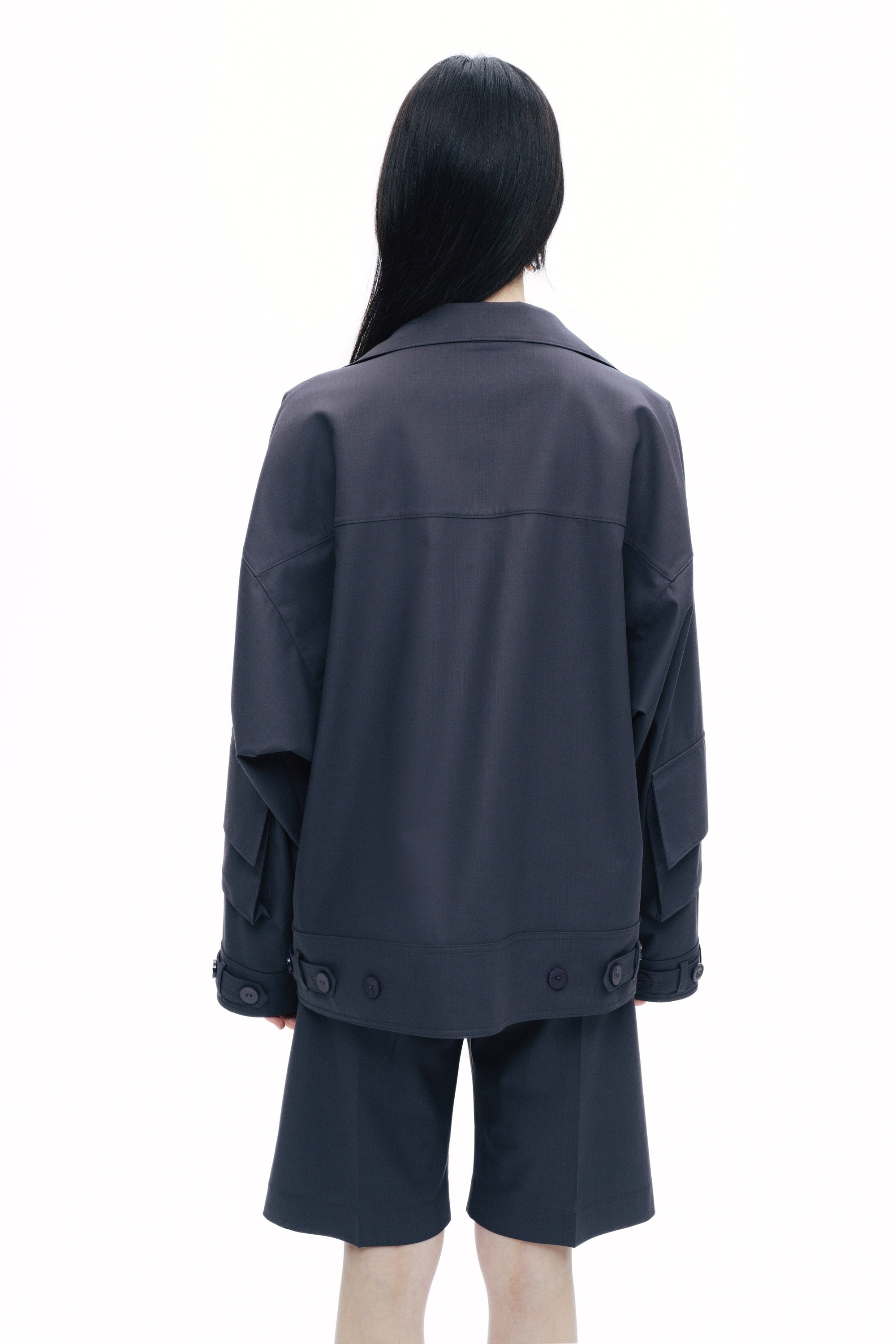 Anthracite Oversize Cargo Pocket Jacket
