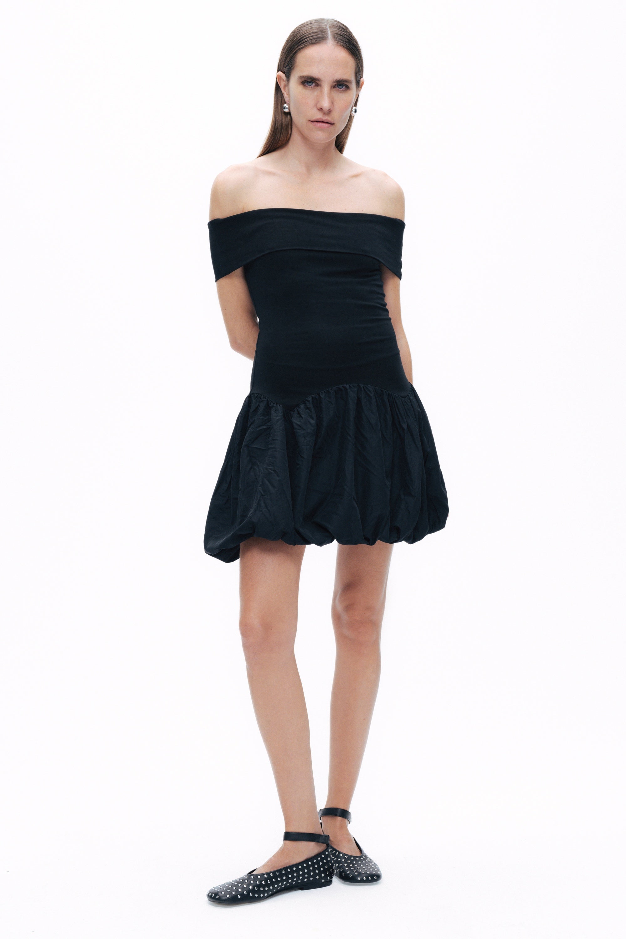 Black Off The Shoulder Mini Dress