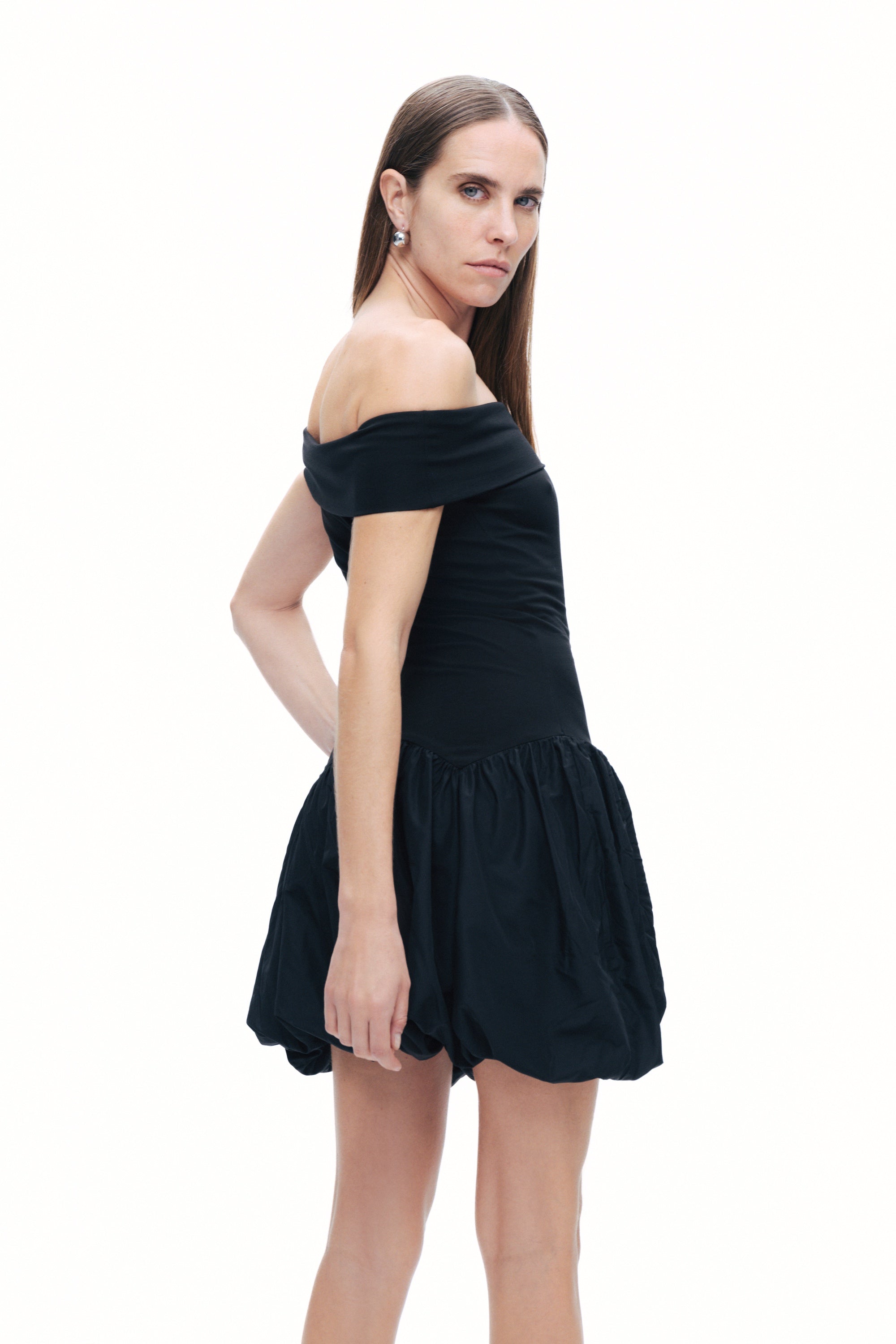 Black Off The Shoulder Mini Dress