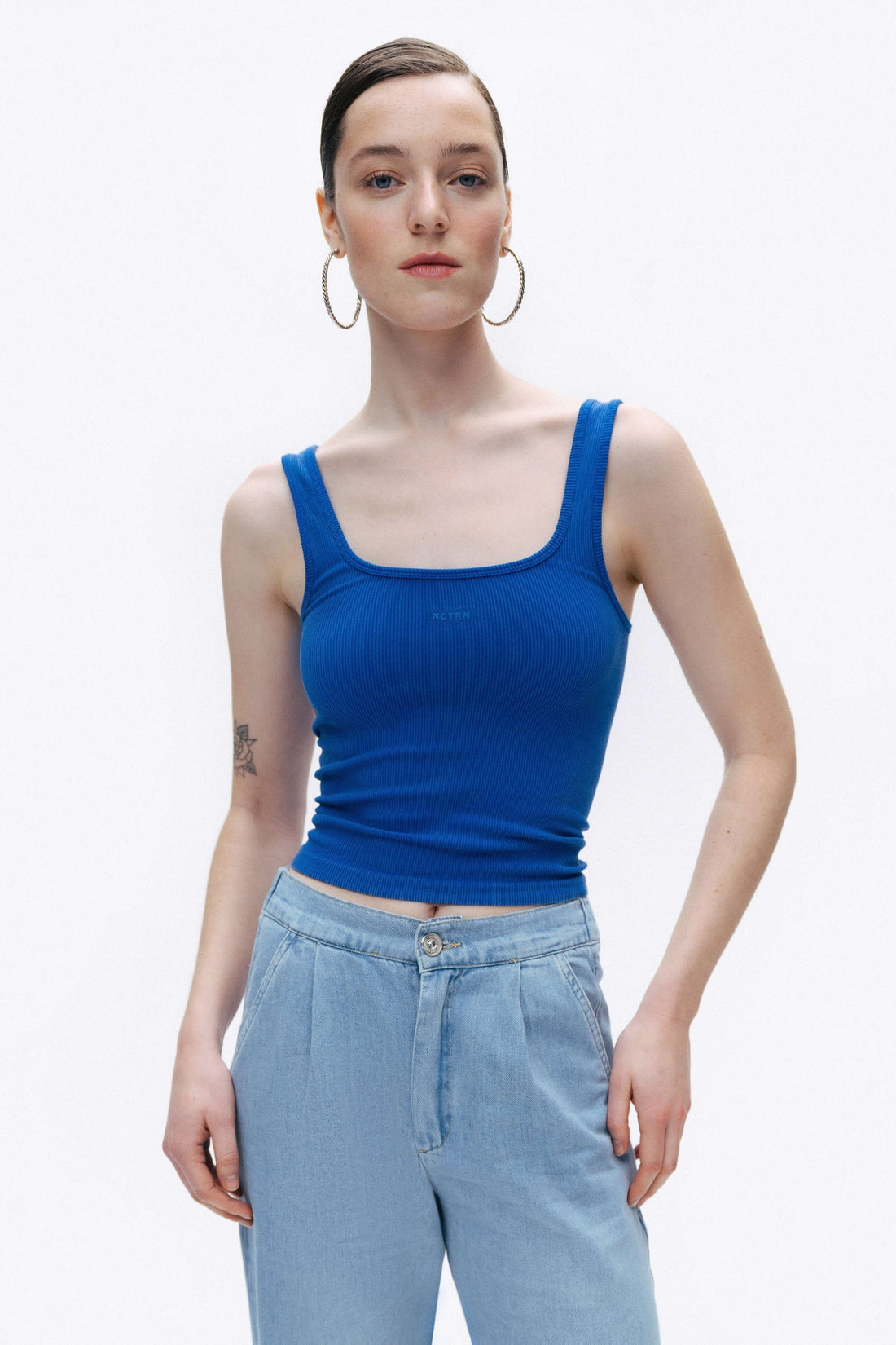 Saxe Printed Detail Crop Top