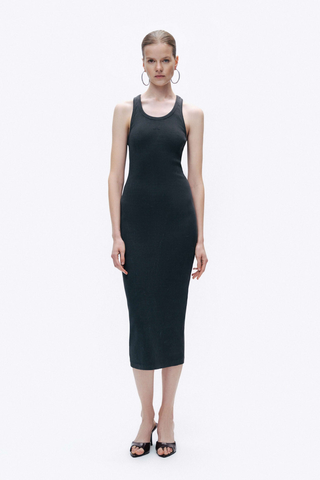 Anthracite Fitted Maxi Bodycon Dress