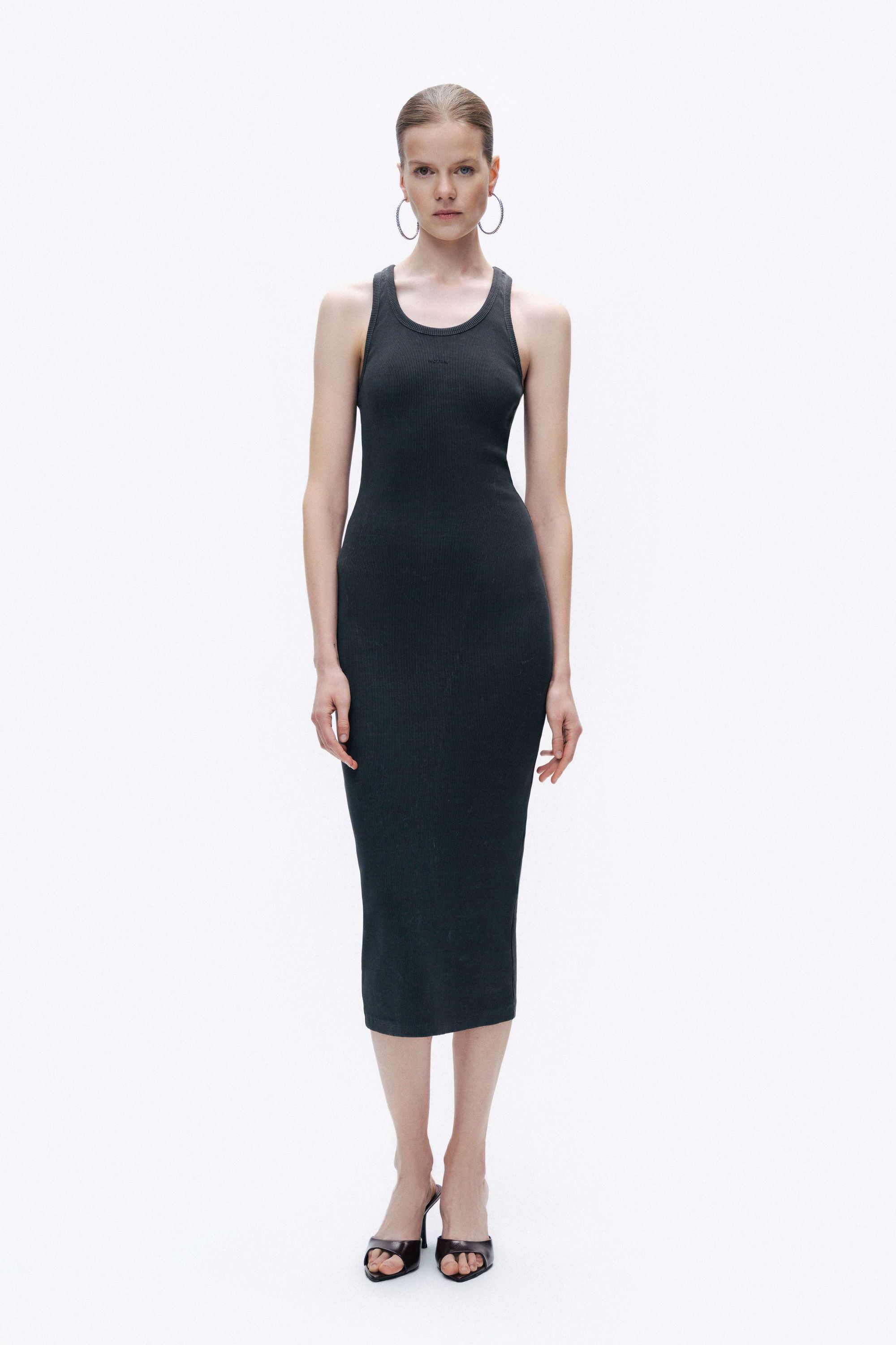 Anthracite Fitted Maxi Bodycon Dress