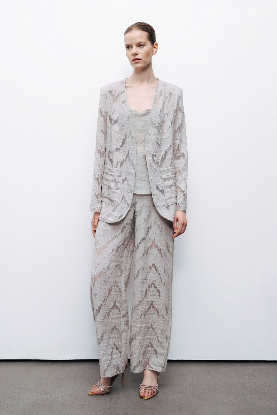 Grey Jacquard Jacket