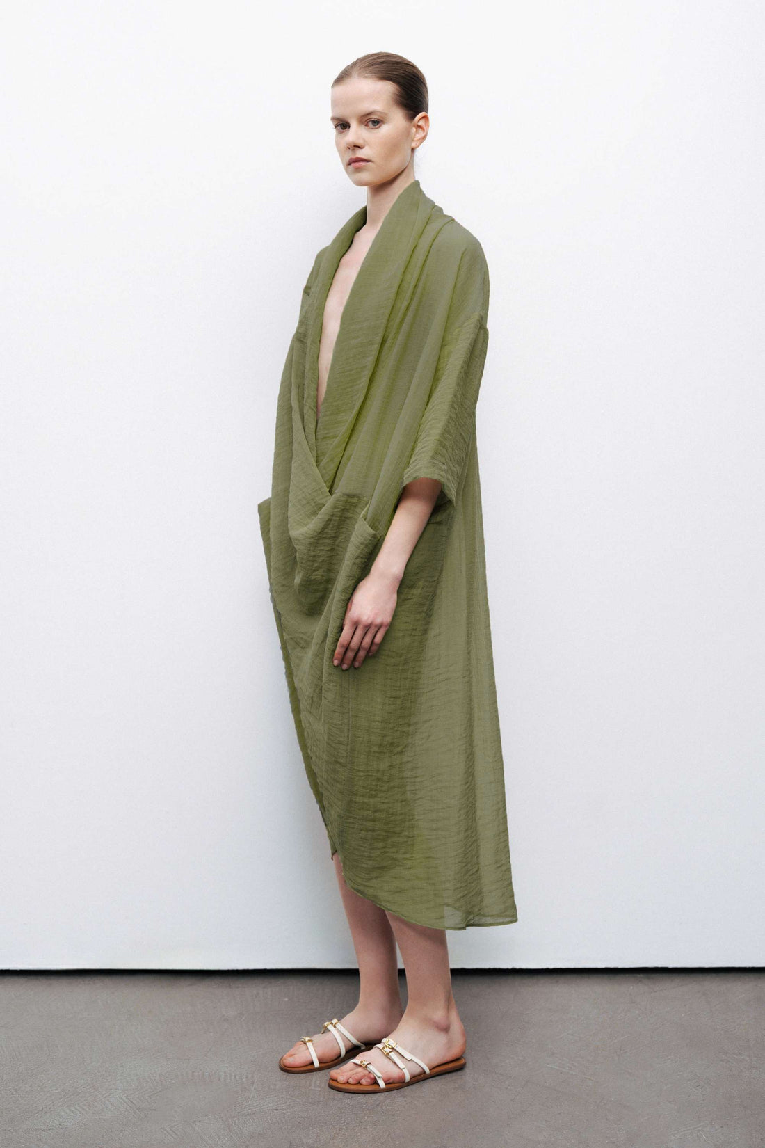 Dark Green Oversized Midi Dress