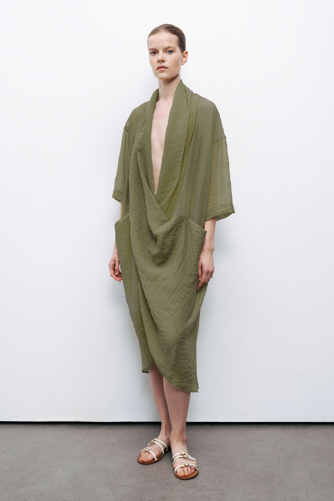 Dark Green Oversized Midi Dress