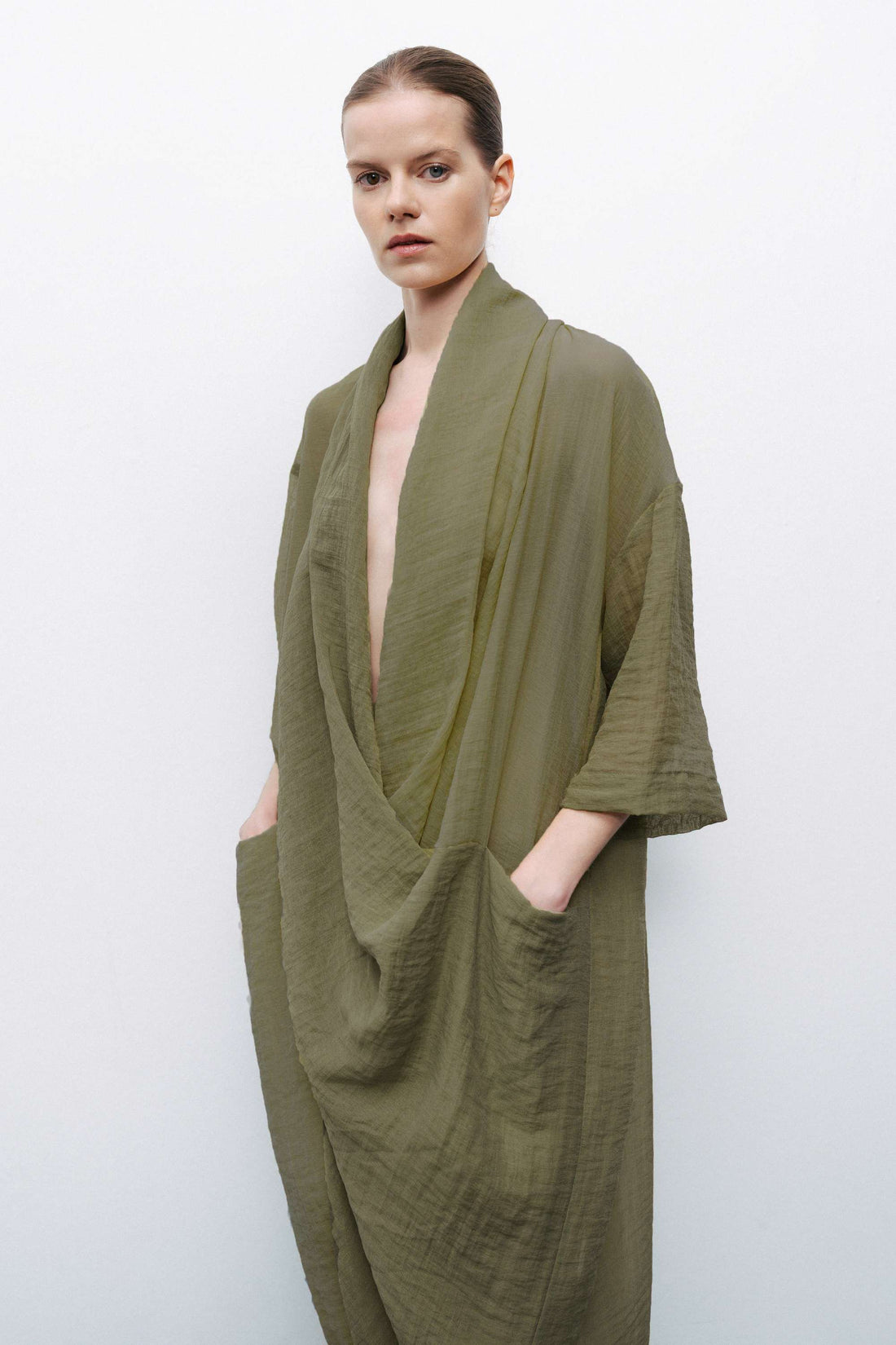 Dark Green Oversized Midi Dress