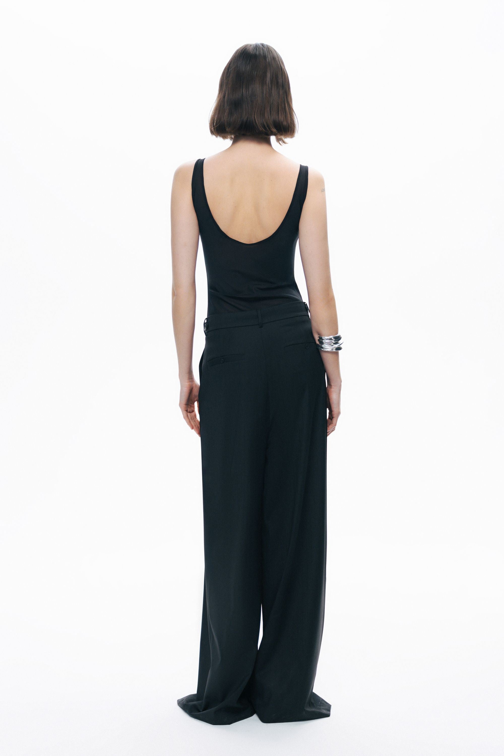 Black Pants with Waist Details