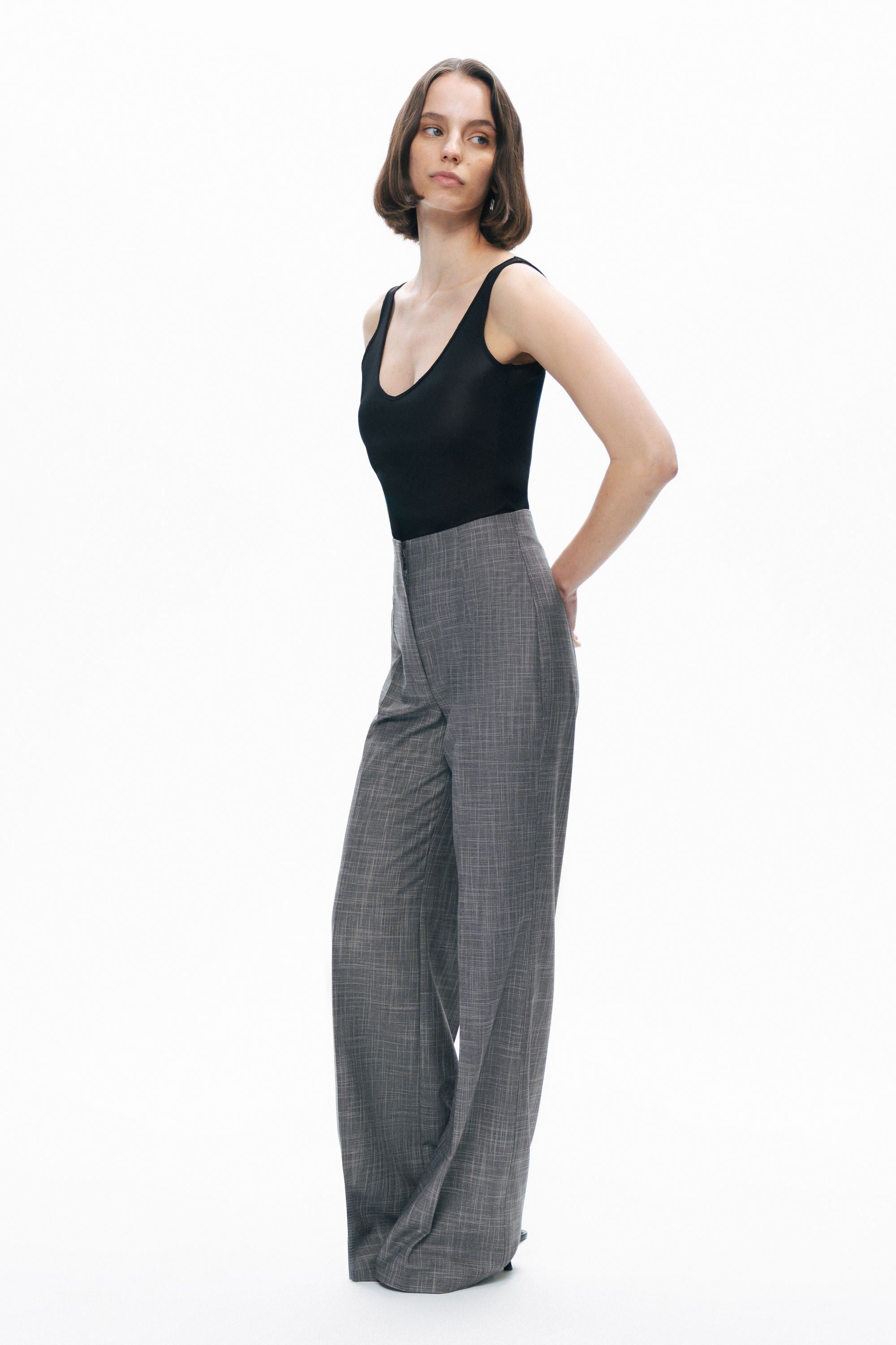 Gray High Waist Pants