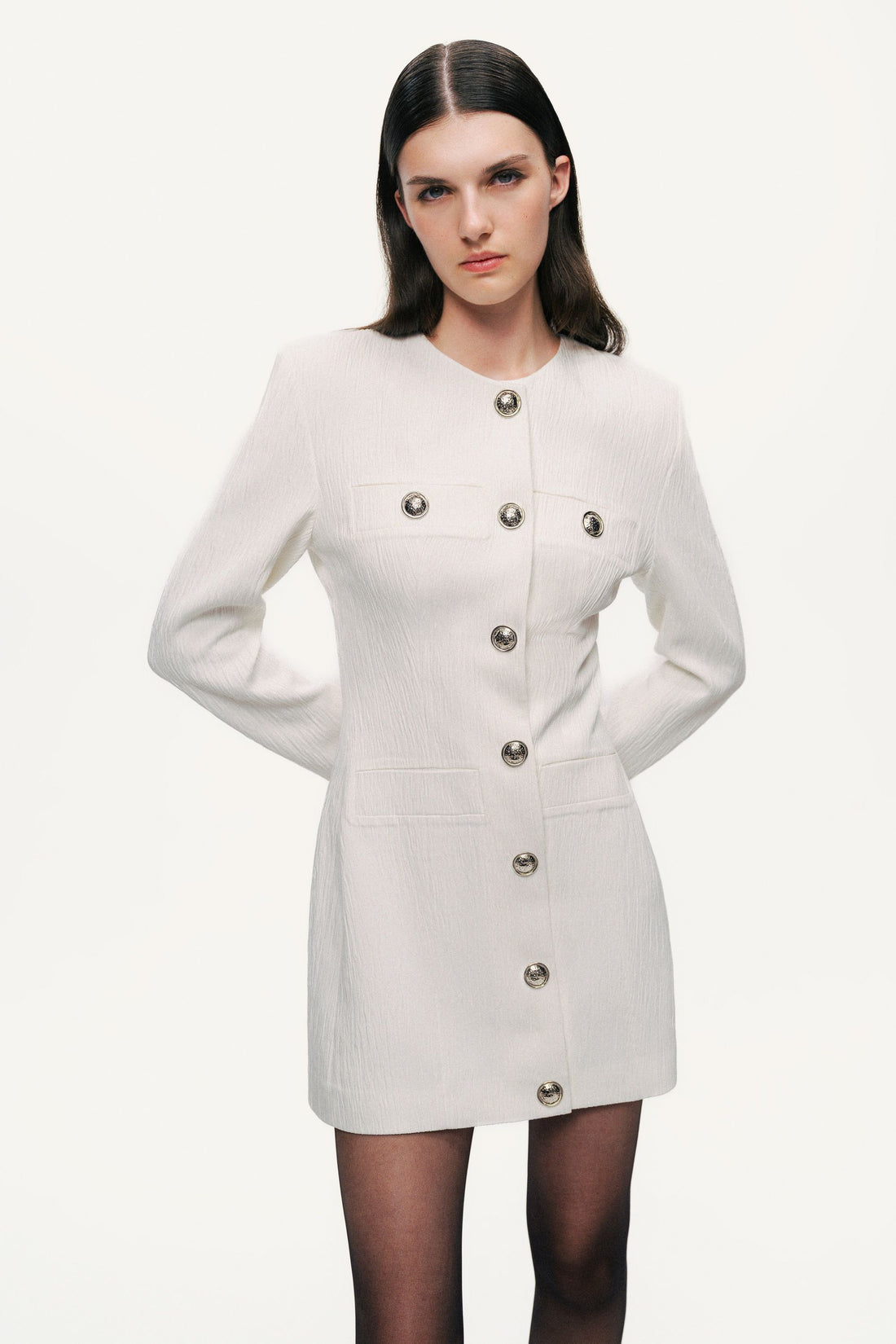 Padded Shoulder Mini Dress