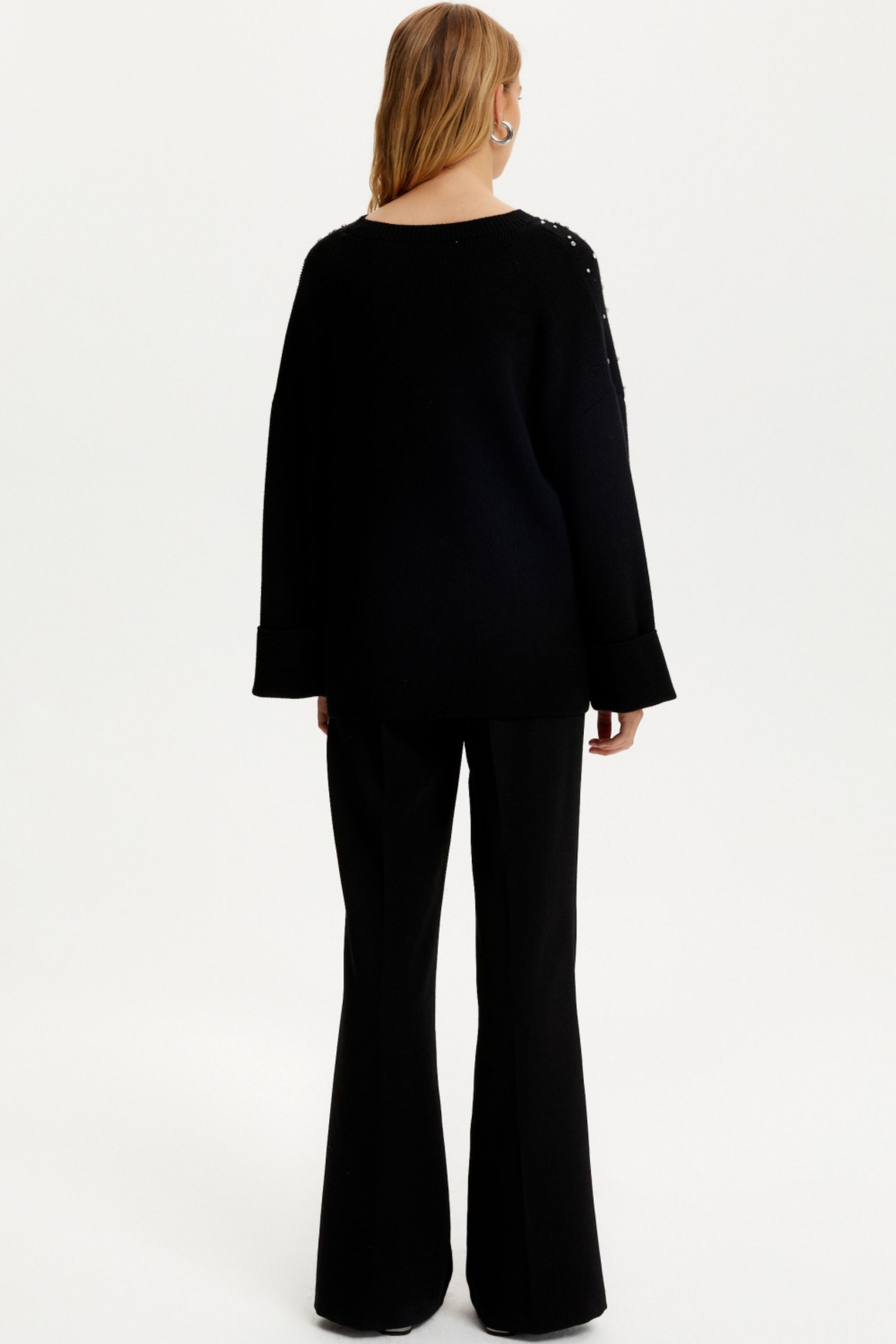 Crystal Stone Detailed Knit Sweater (Final Sale)