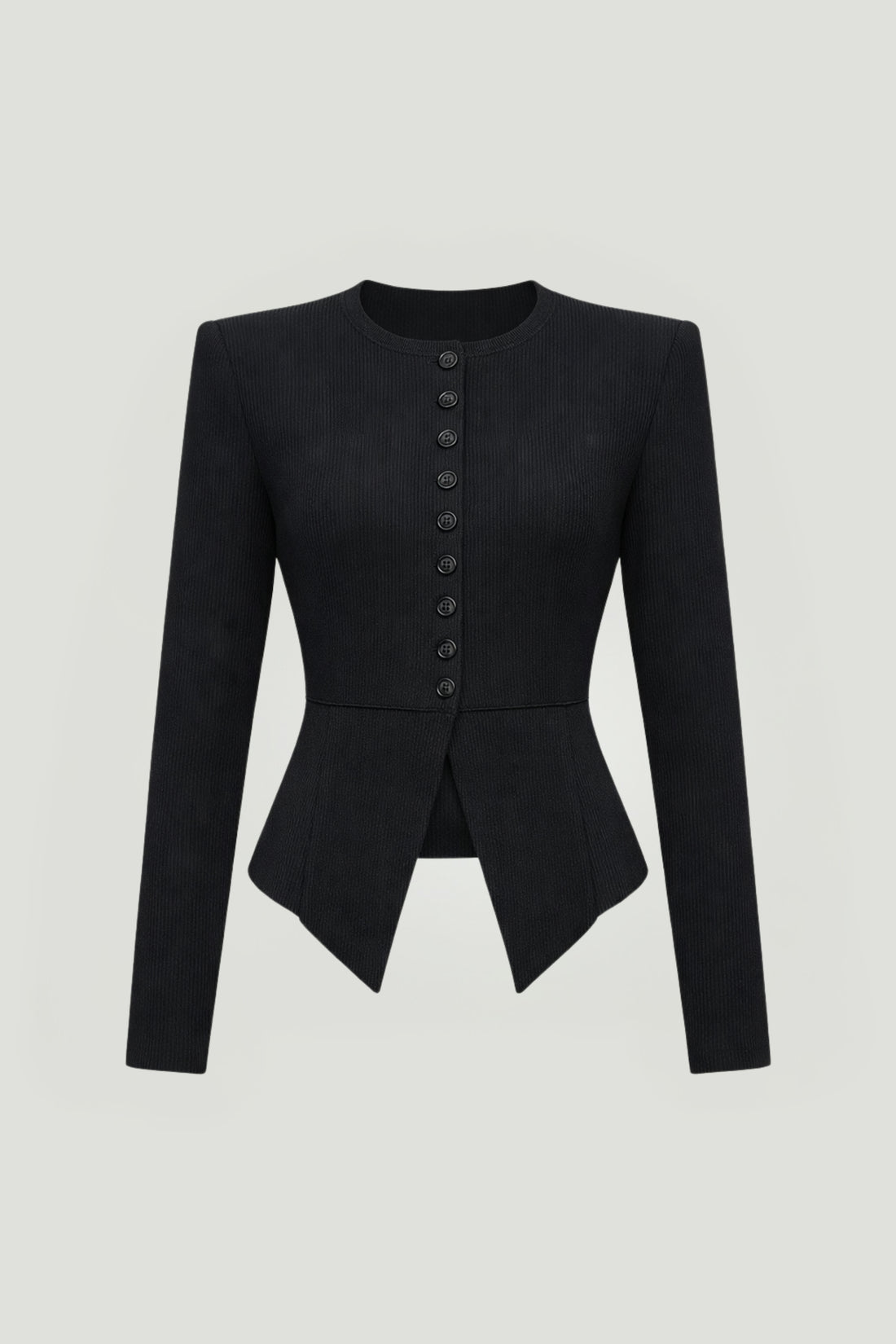 Sculpted Button-Front Knit Top