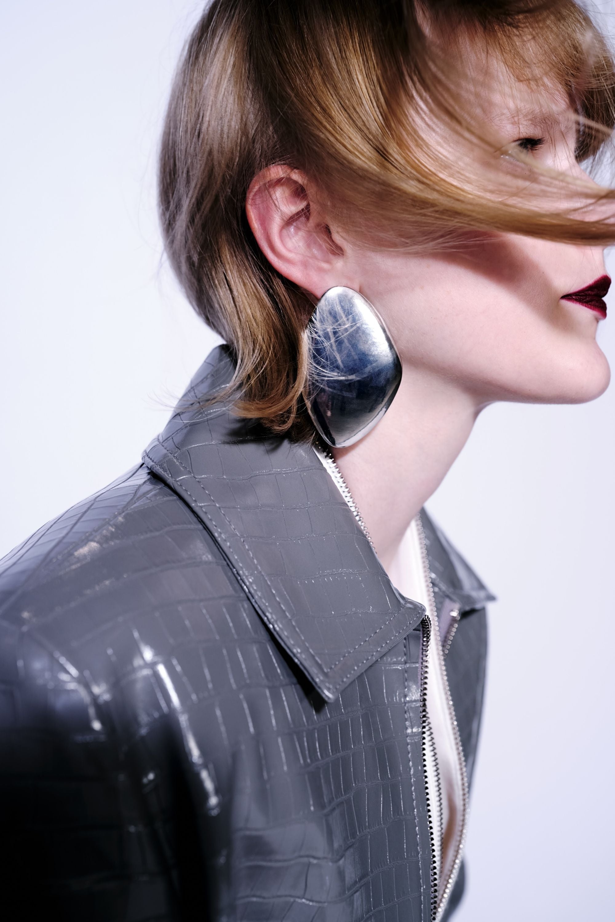Shirt Collar Faux Leather Jacket (Final Sale)