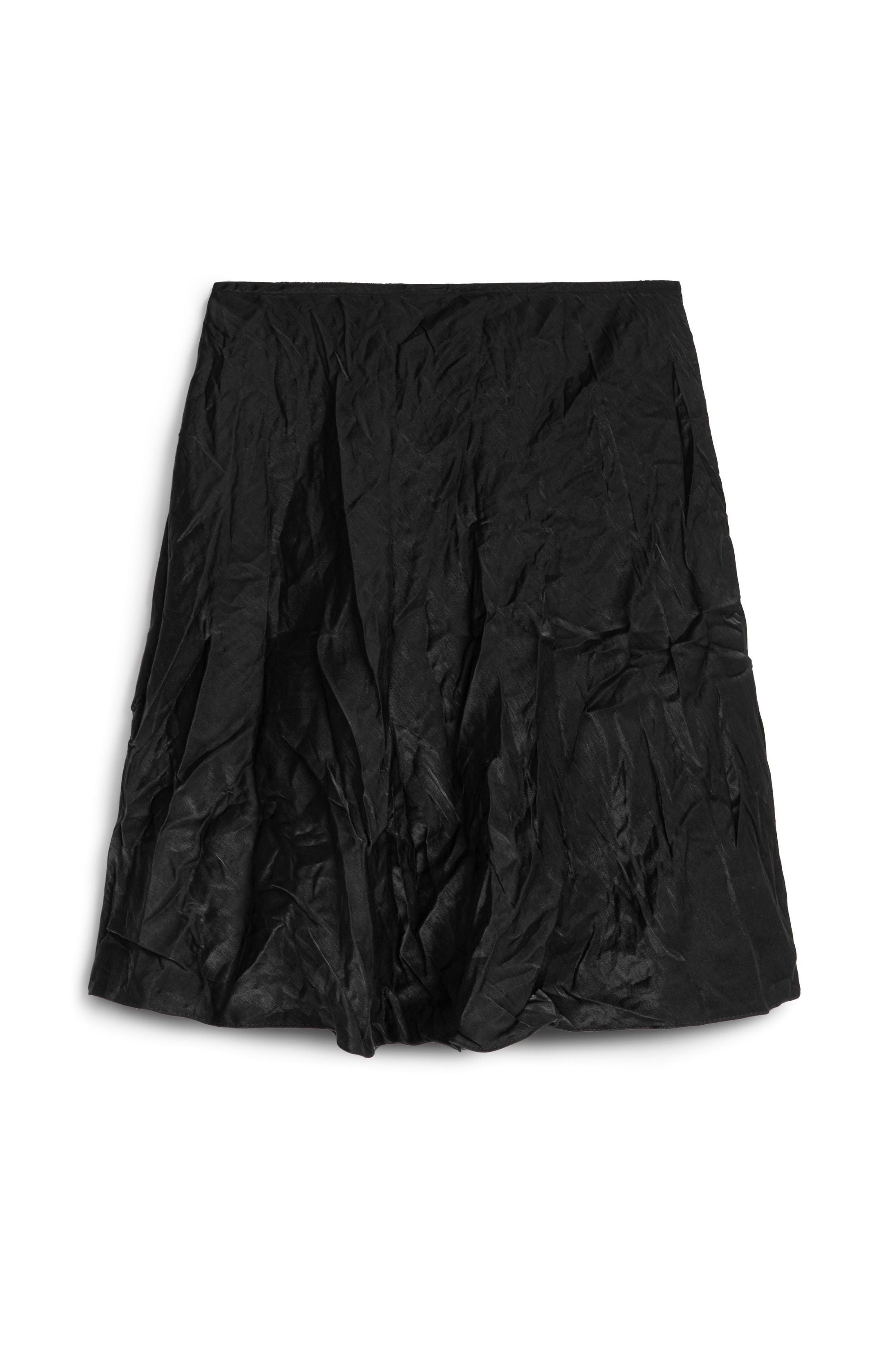 Black Wrinkled Strapless Blouse