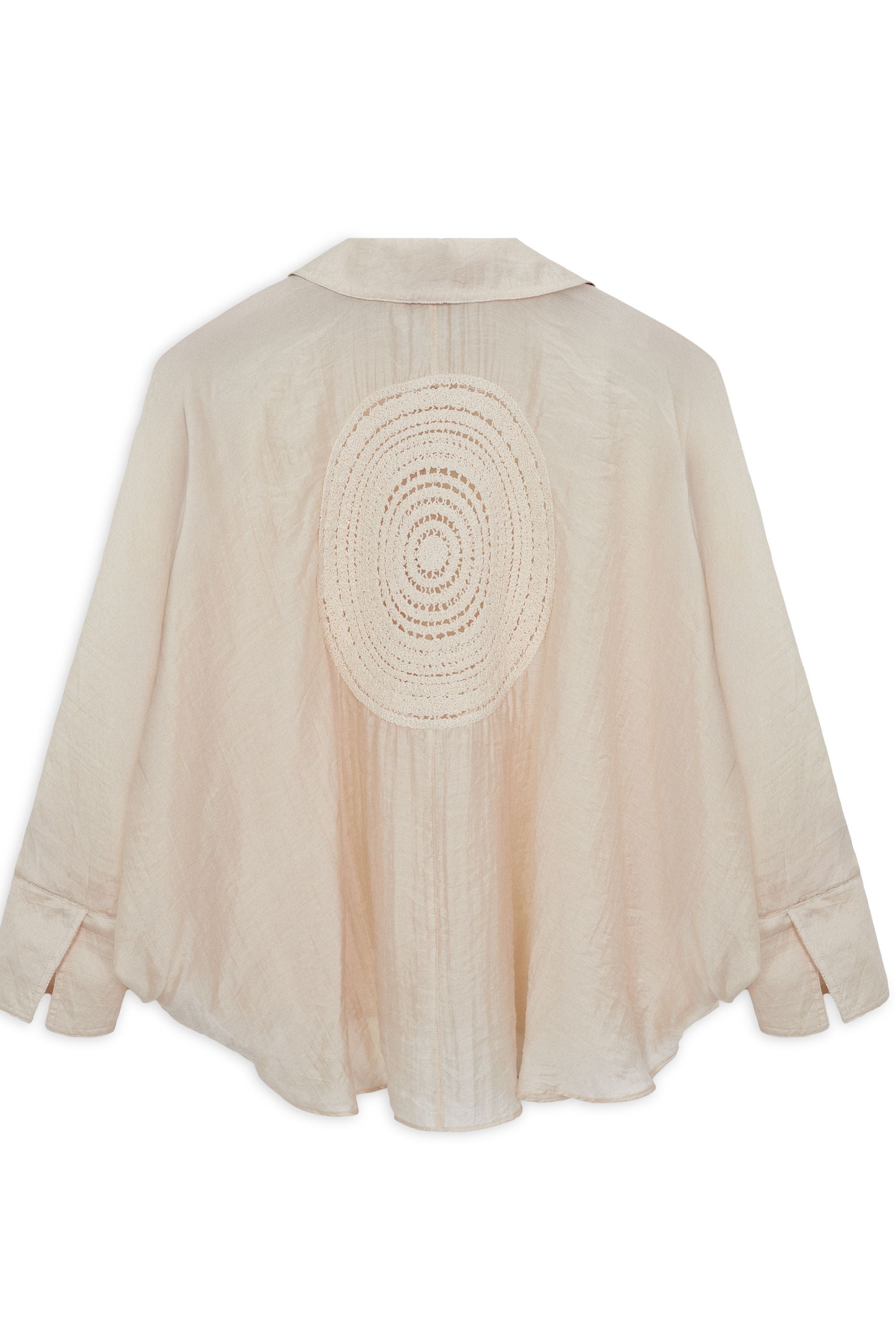 Beige Embroidered Detailed Shirt