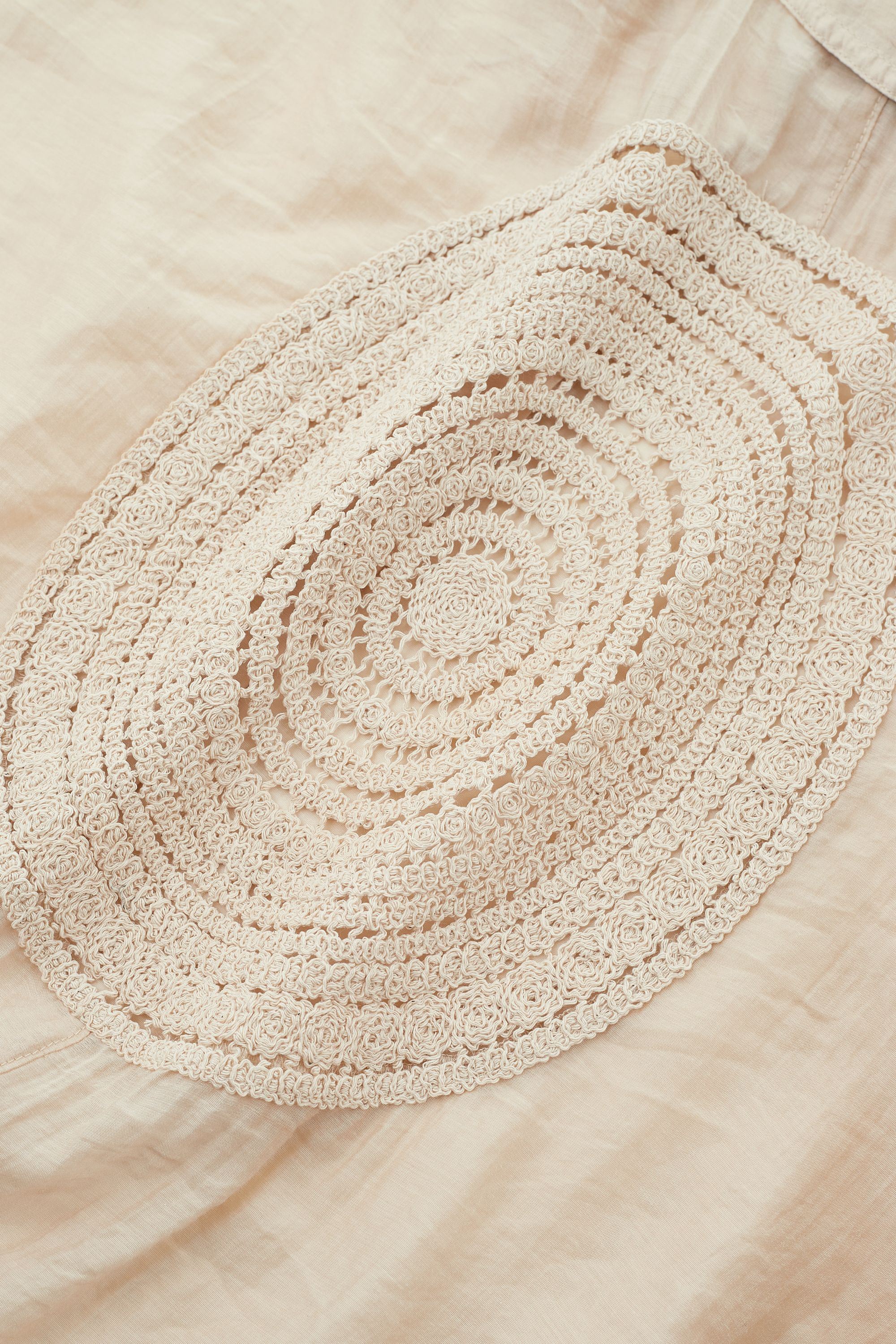 Beige Embroidered Detailed Shirt