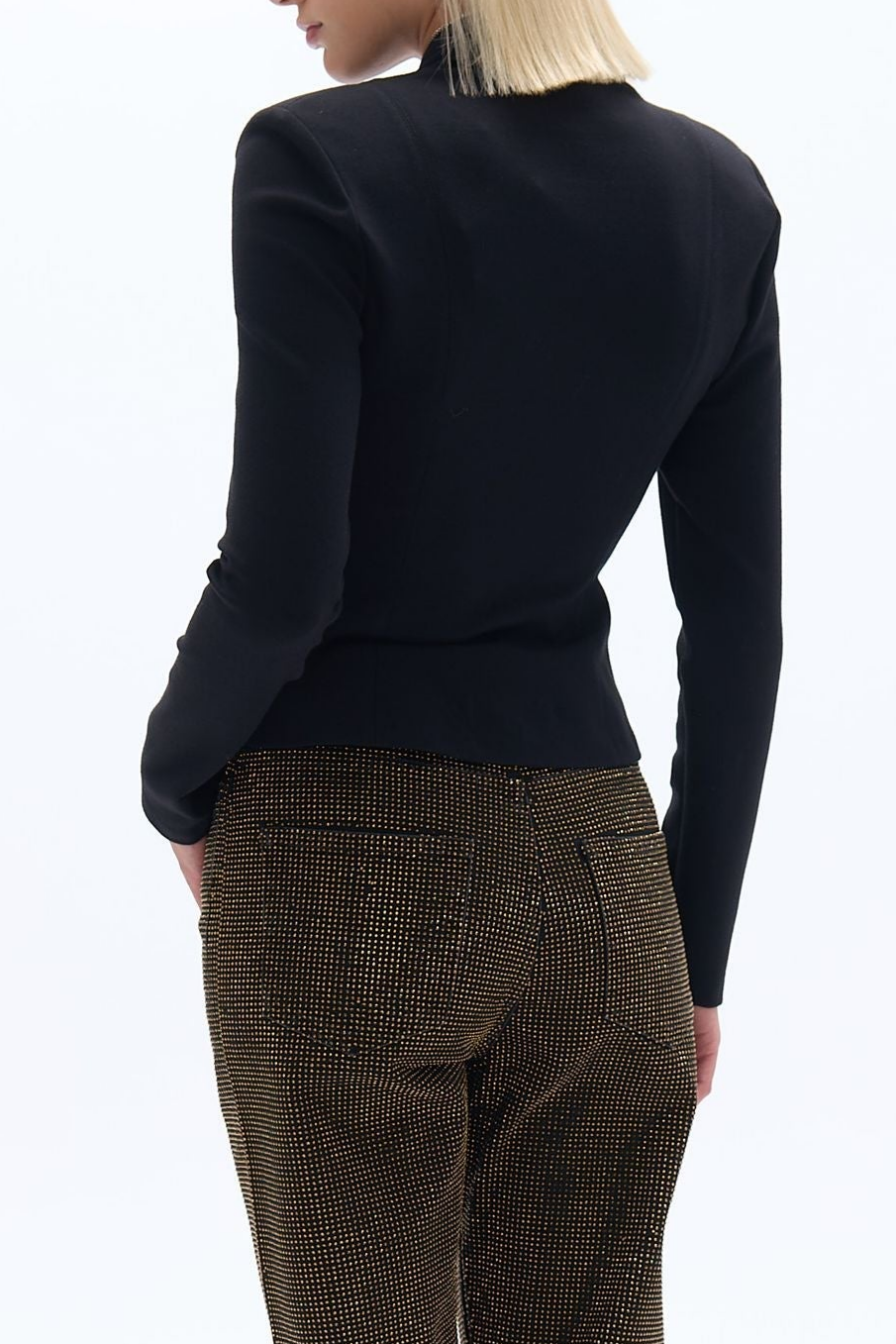Black Zipper Detailed Blouse