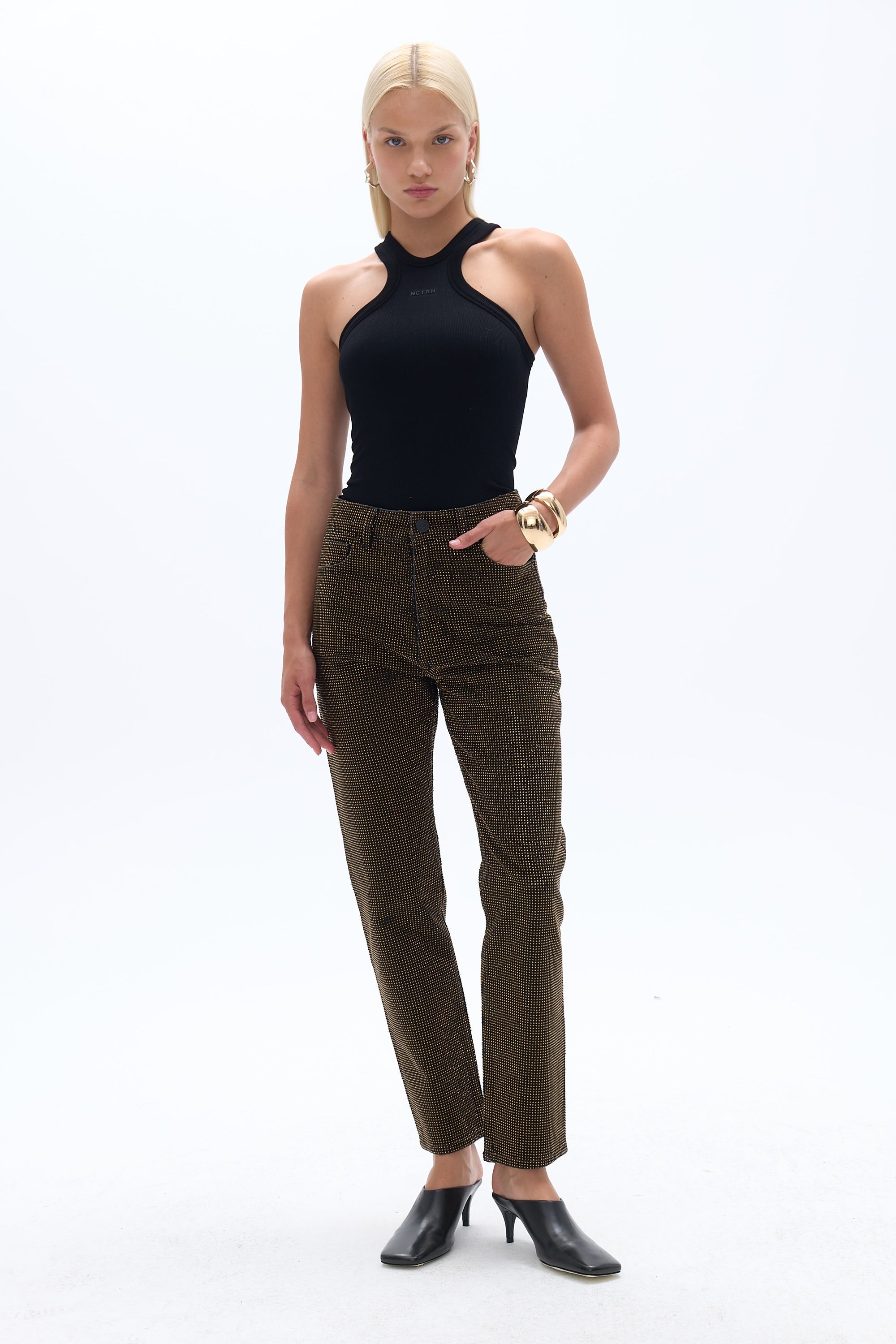 Stone Embroidered Mom Fit Jeans (Final Sale)