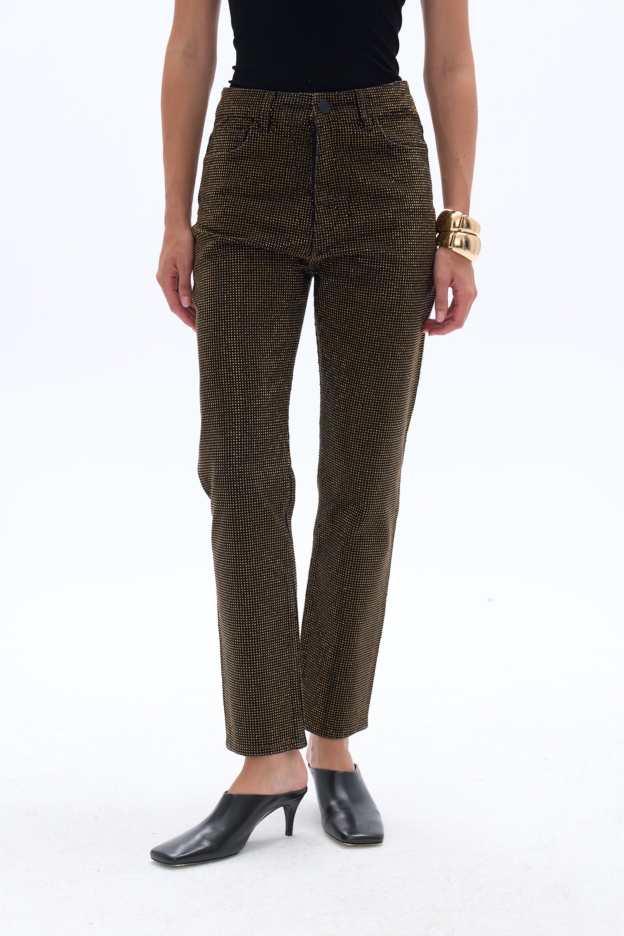 Stone Embroidered Mom Fit Jeans (Final Sale)
