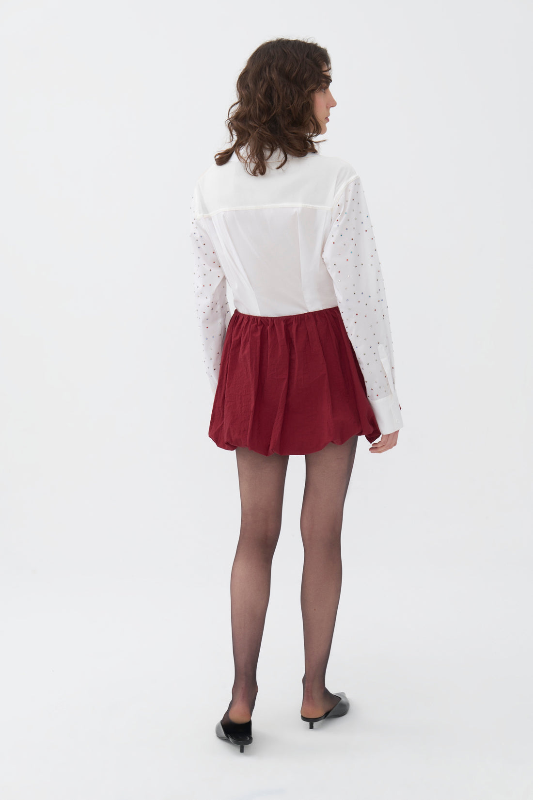 Rhinestone Embroidered Button-Up Shirt (Final Sale)