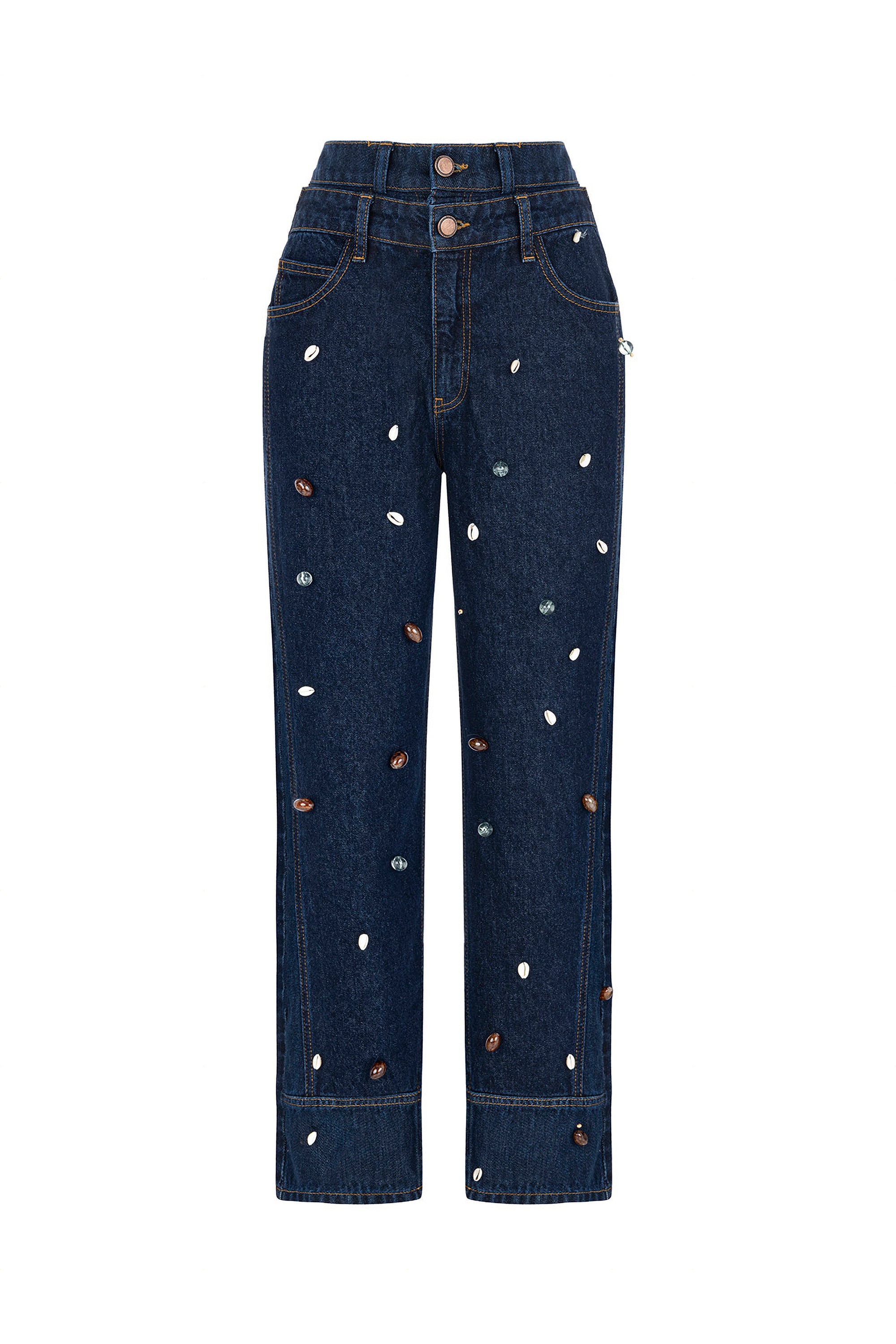 Double Waist Accessory Detailed Jeans (Final Sale)