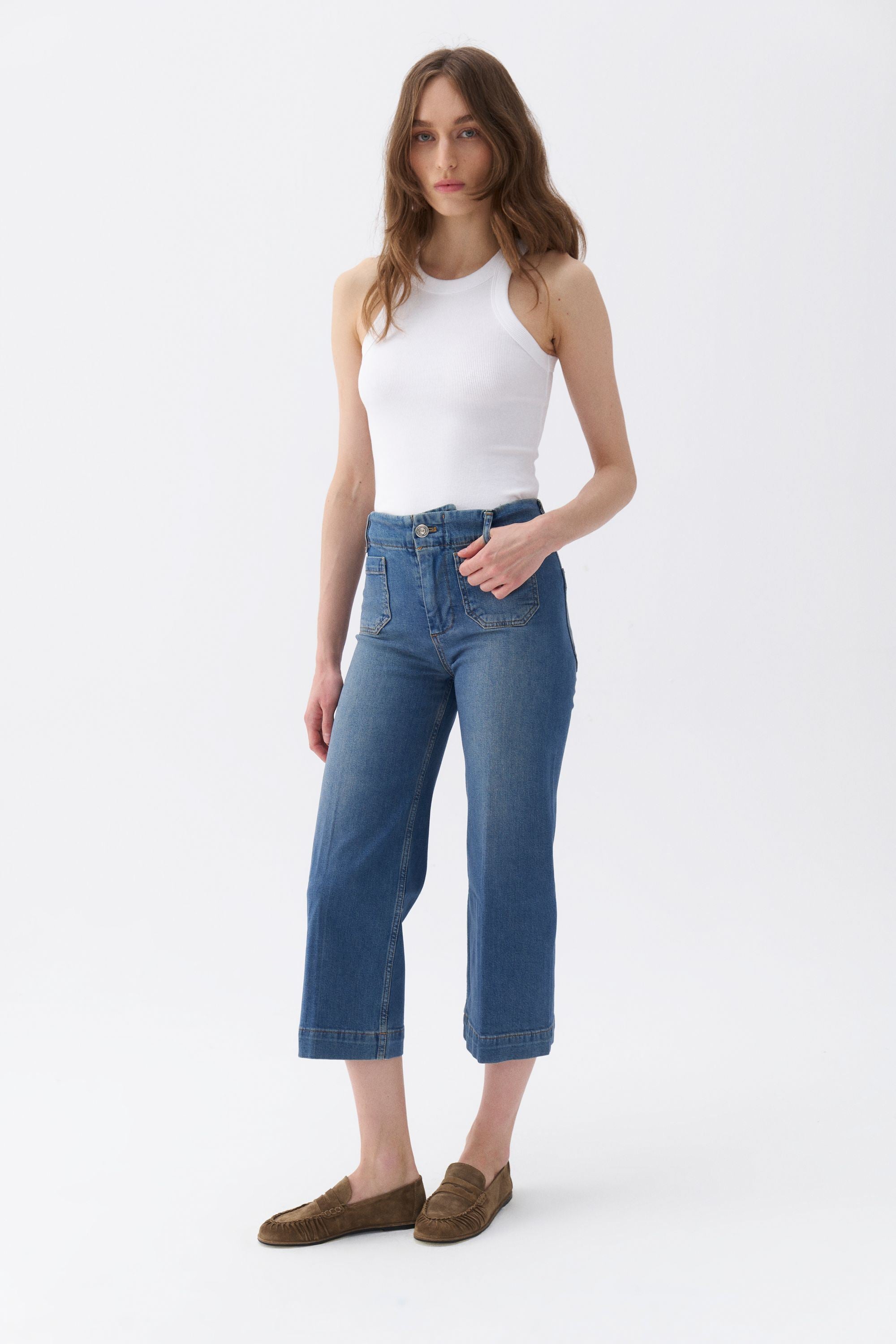 Wide Leg Jean Pants (Final Sale)