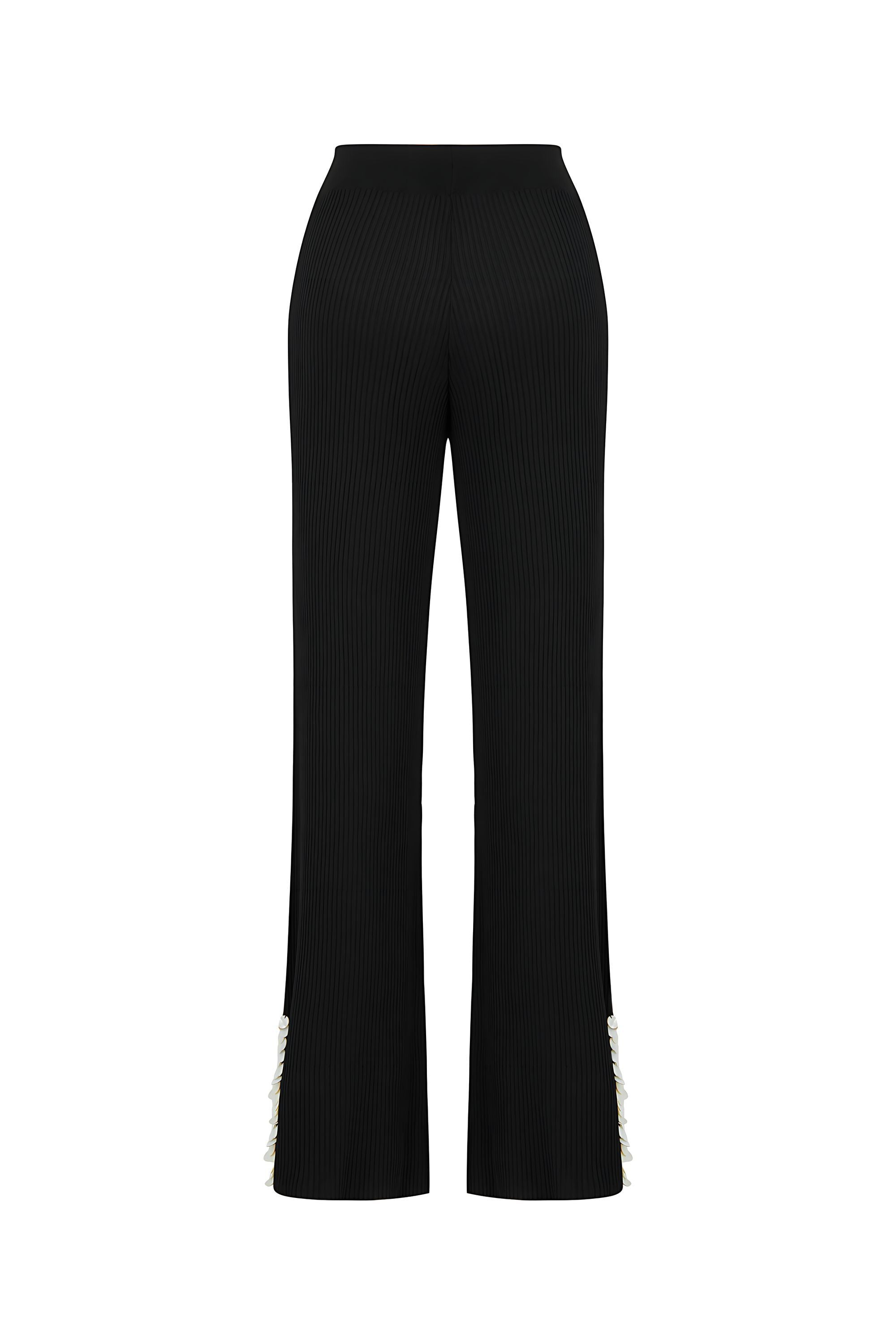 Mother of Pearl Beaded Knit Pants (Final Sale)