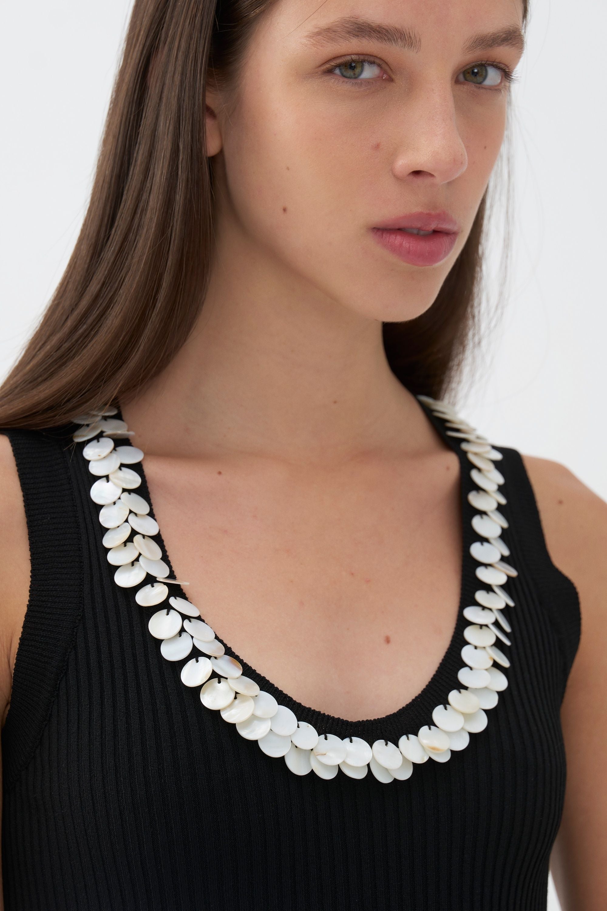Mother of Pearl Beaded Knit Top (Final Sale)