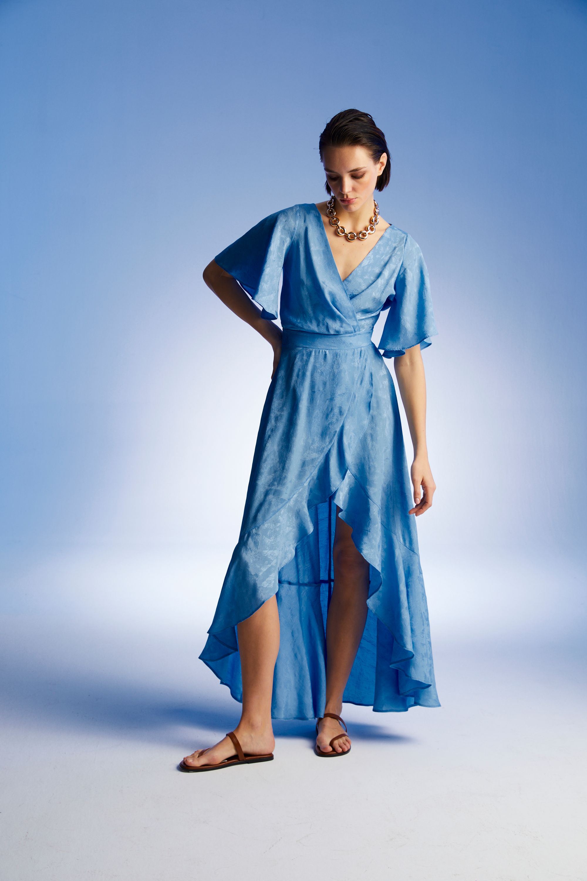 Asymmetric Flounce Dress (Final Sale)