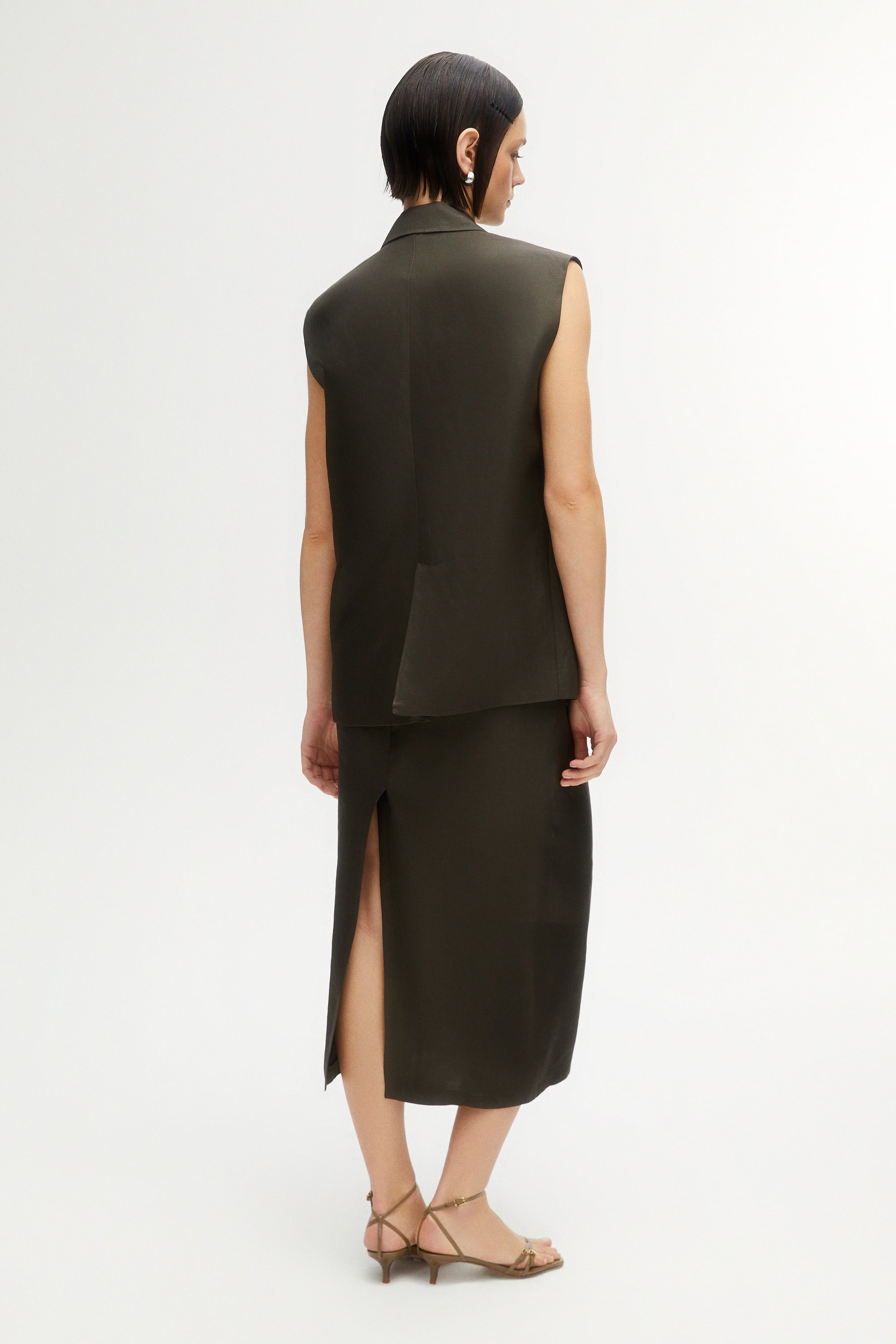 Midi Skirt with Back Slits (Final Sale)