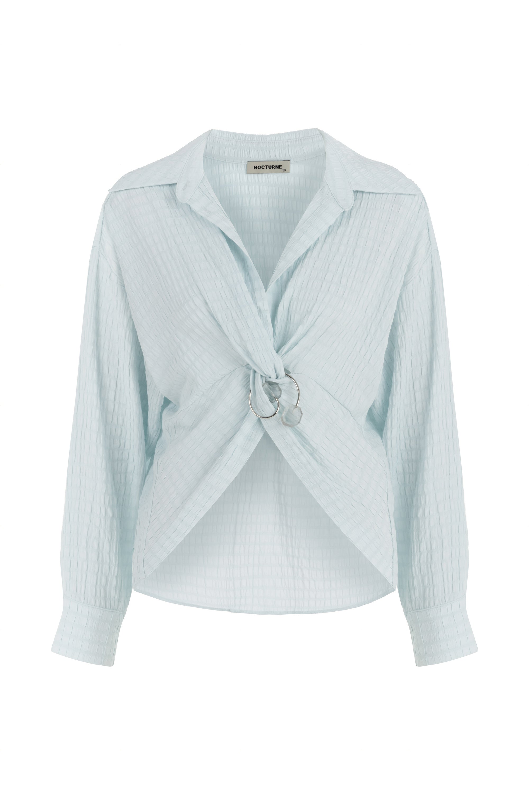 Textured Blouse with Front Knot (Final Sale)